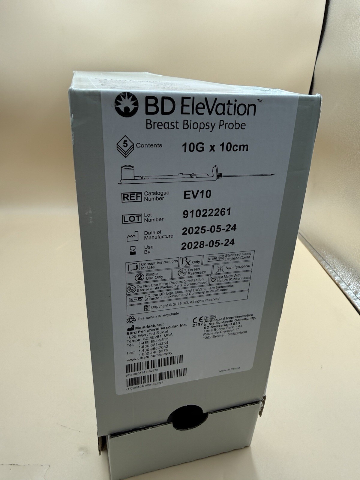 5x BD EleVation Probe – 10G x 10cm – EV10 – 05/2028