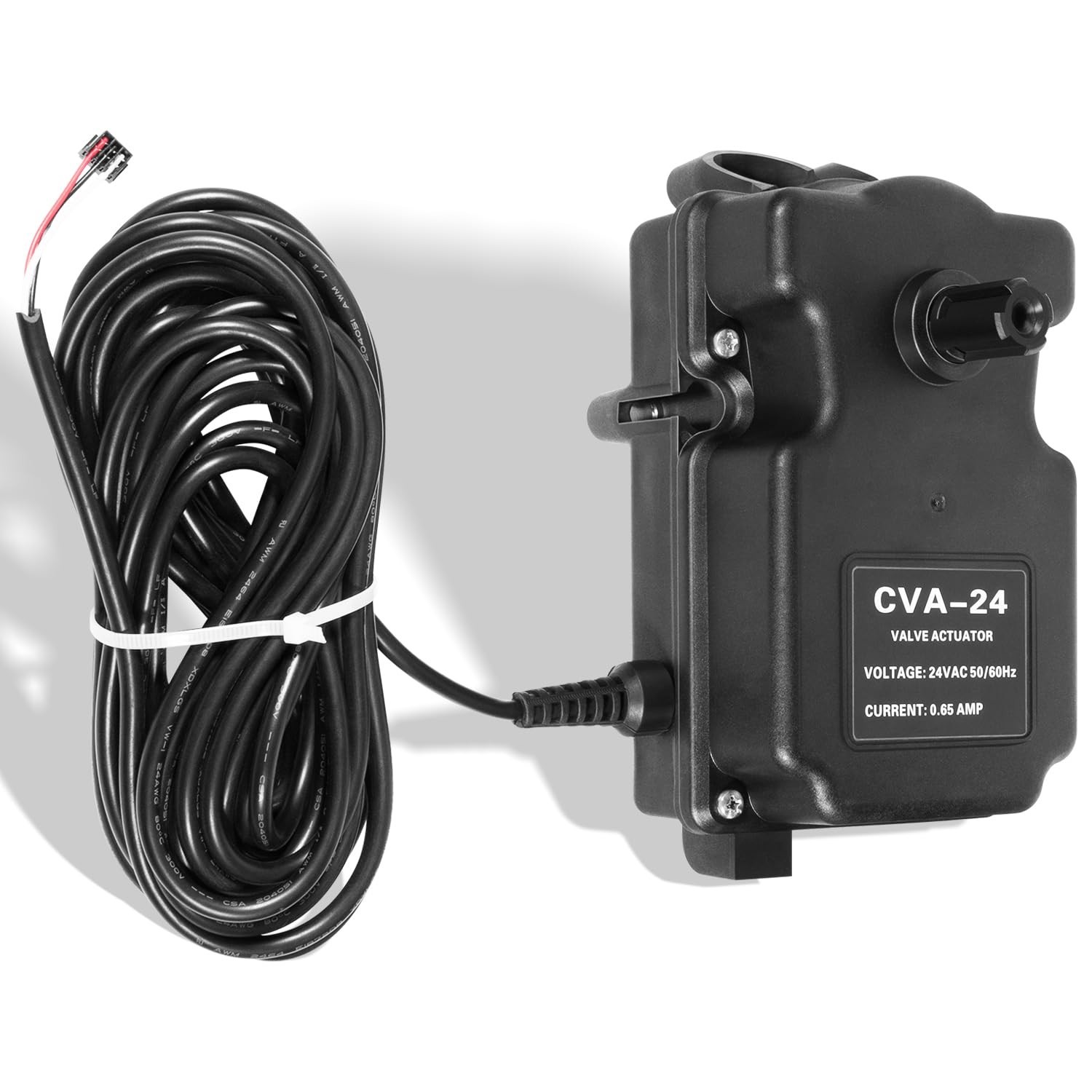 3-Port Valve Actuator 24VAC Compatible, 180° Rotation, 3-Wire, 25ft Cable