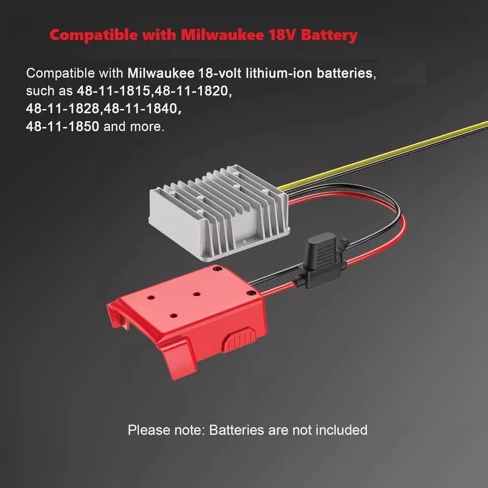 18v to 12v Step Down Converter for Milwaukee M18 Power Wheels Battery Adapter