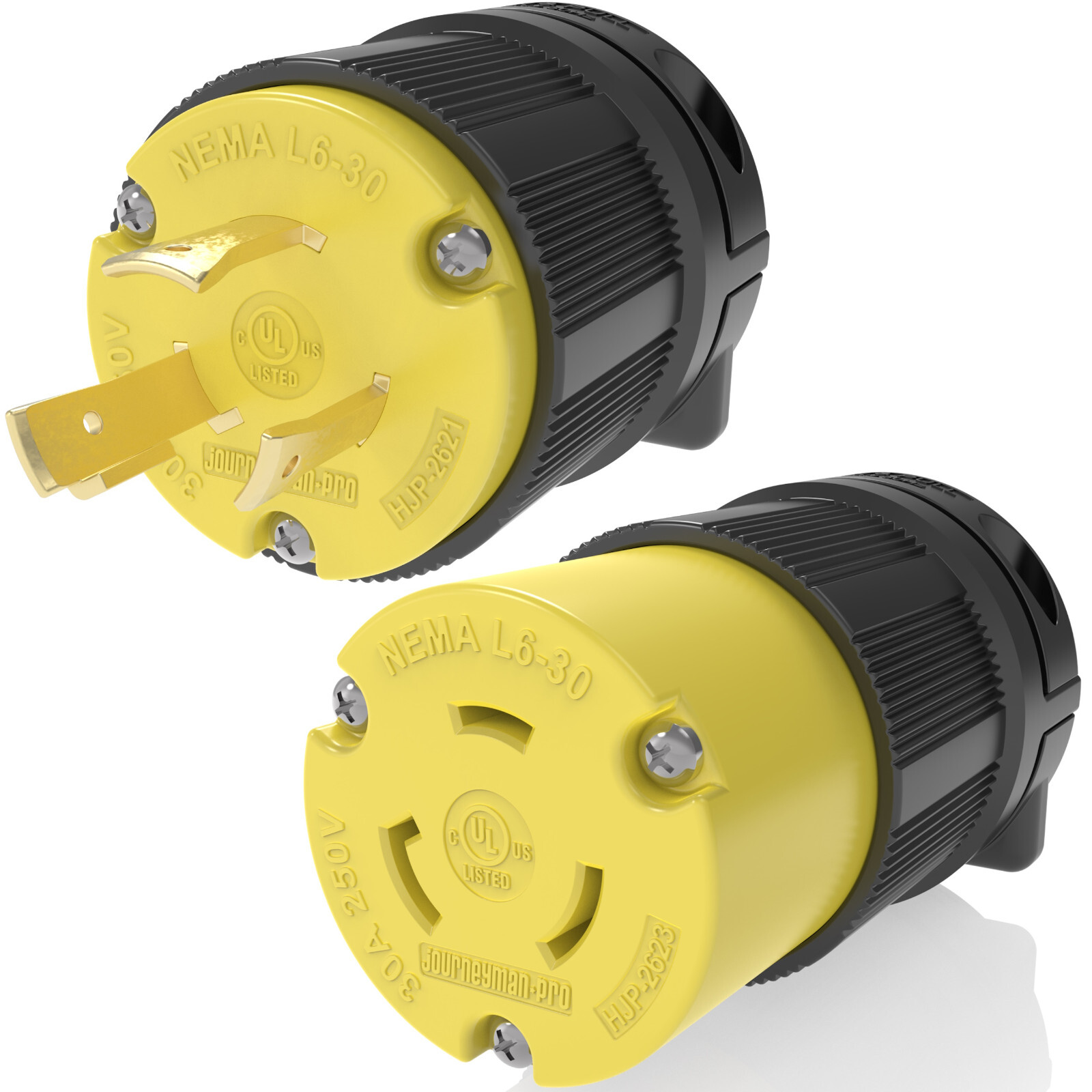 NEMA L6-30P Pair Plug 30A 250V Locking Male Female Generator RV Camper Cord Ends