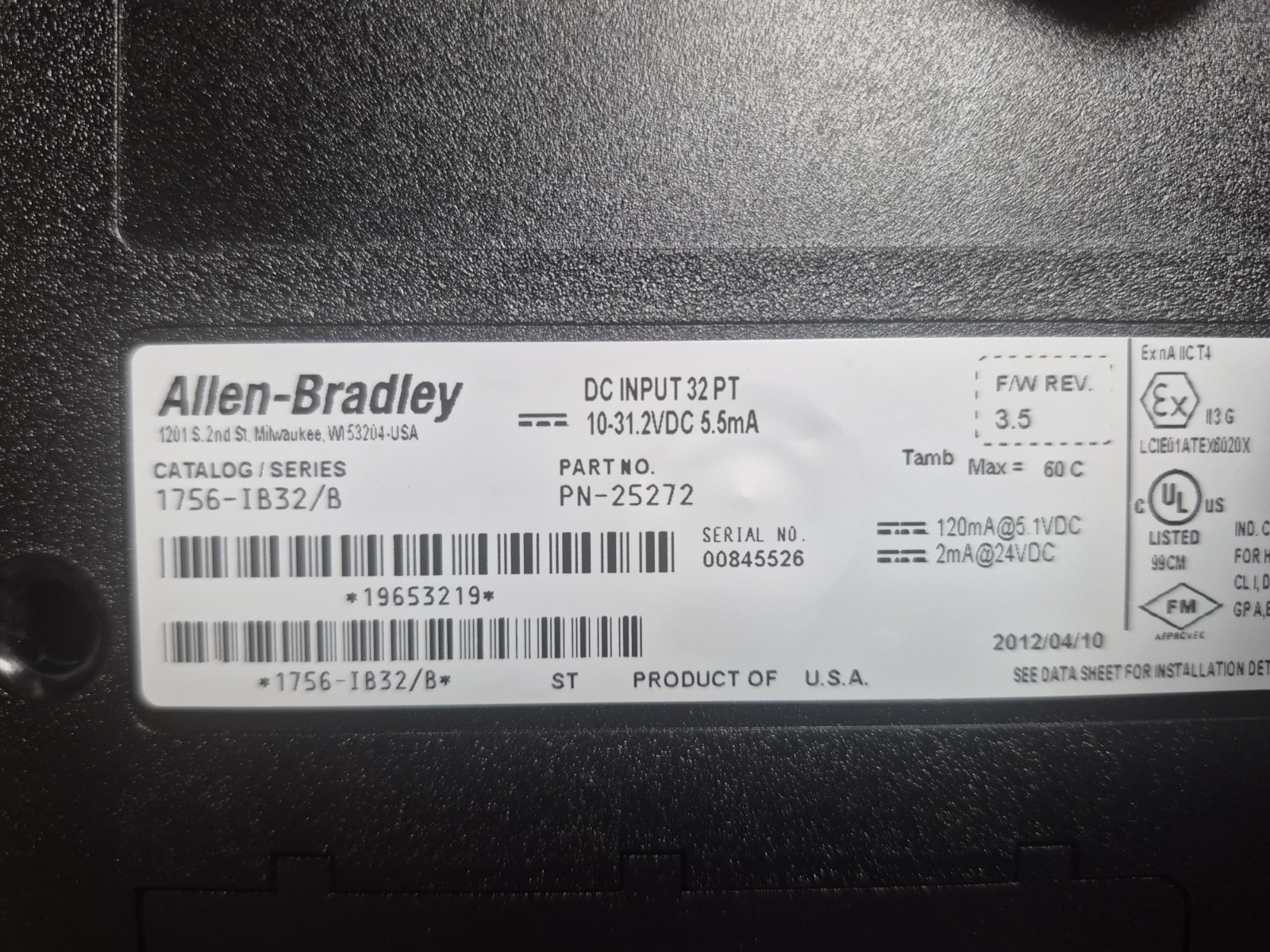 1756-IB32 ALLEN BRADLEY INPUT MODULE SERIES B 2018/20 NEW SURPLUS