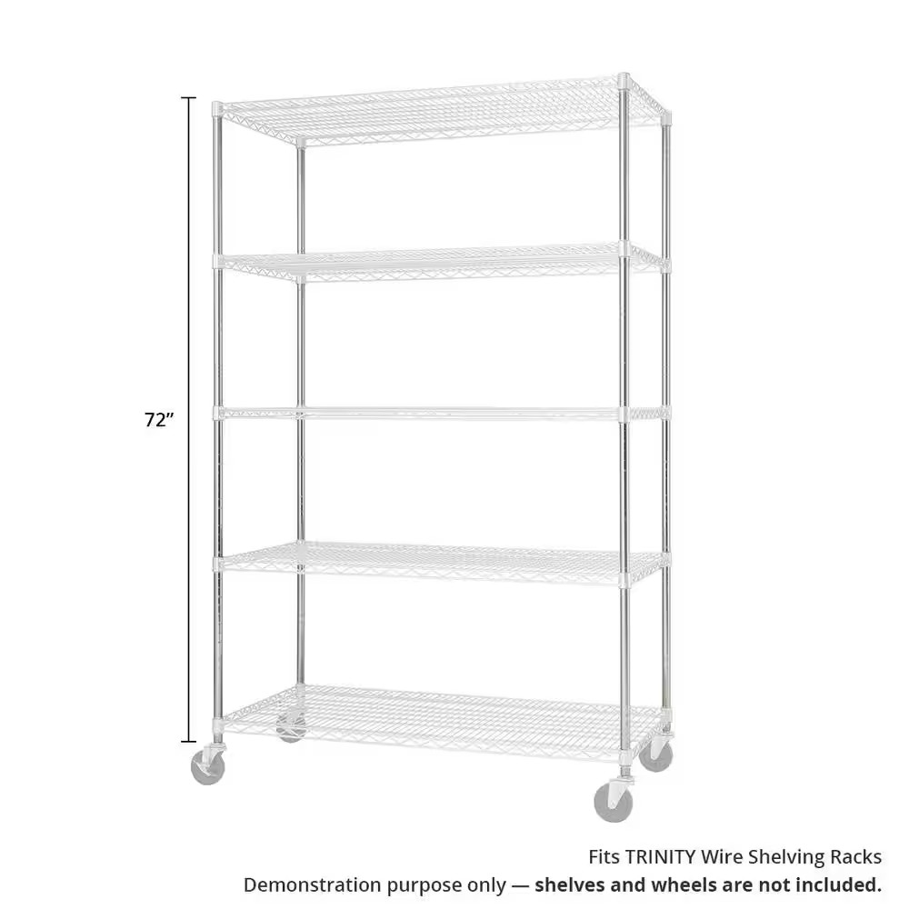 NEW Durable 72in 4-PACK EcoStorage Steel Poles Sturdy Chrome Finish for Shelving