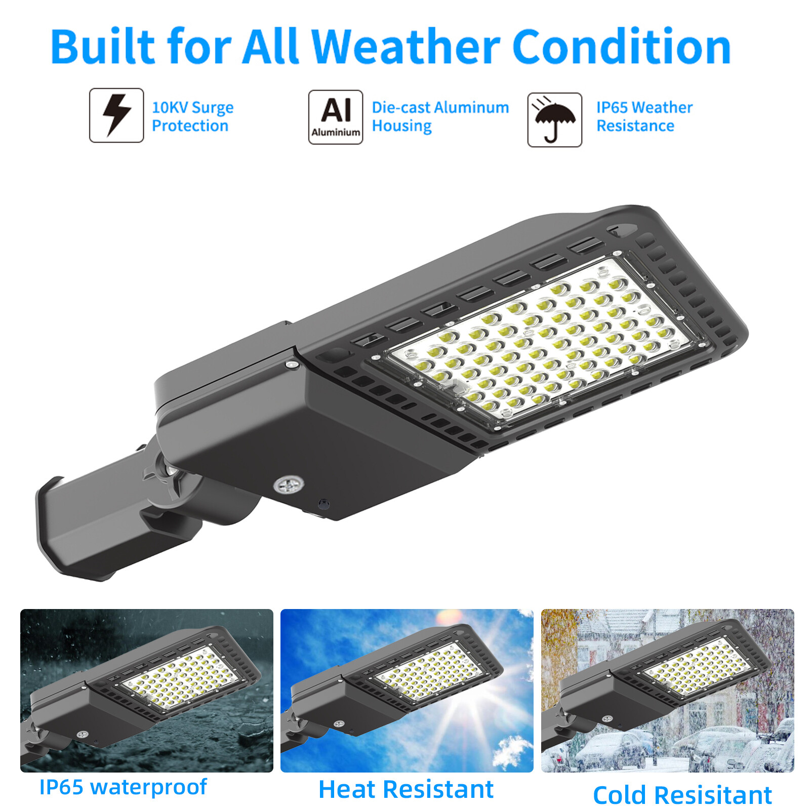 LED Parking Lot Lights 200W – Commercial Street Pole Fixtures Shoebox Area Light