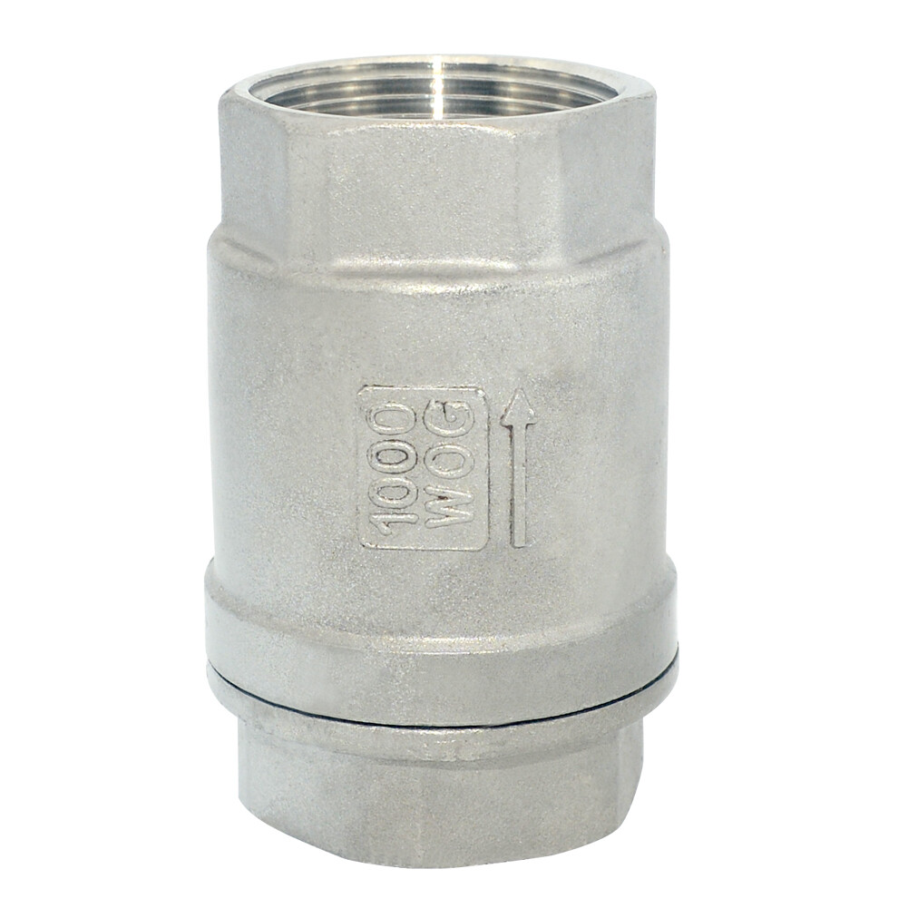 1.25″ 1-1/4 inch Spring Loaded In-line NPT Threaded Check Valve Stainless Steel