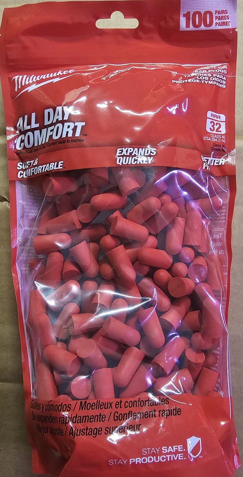Milwaukee Disposable Ear Plugs 100 Pack 32db 48-73-3005