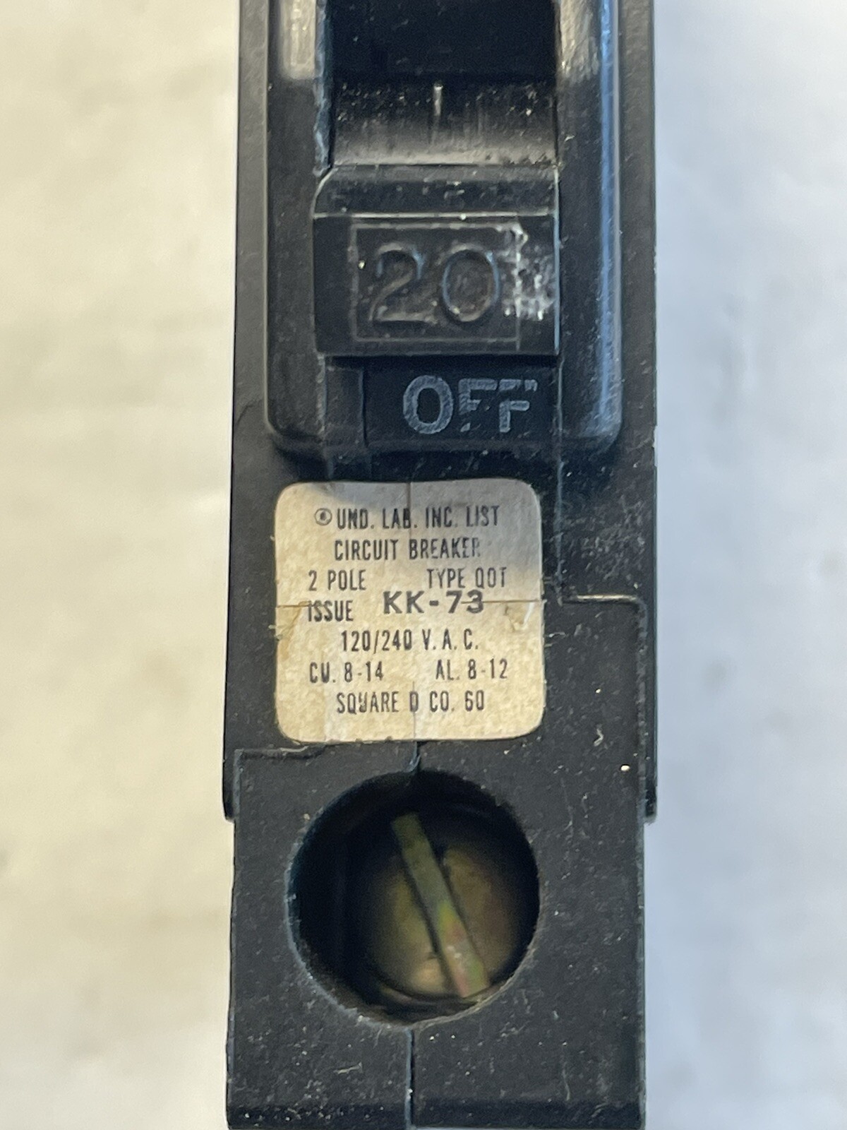 Square D QOT2020 20 Amp 2 Pole 120/240 Piggyback Tandem CLIP Clamp (no hook)