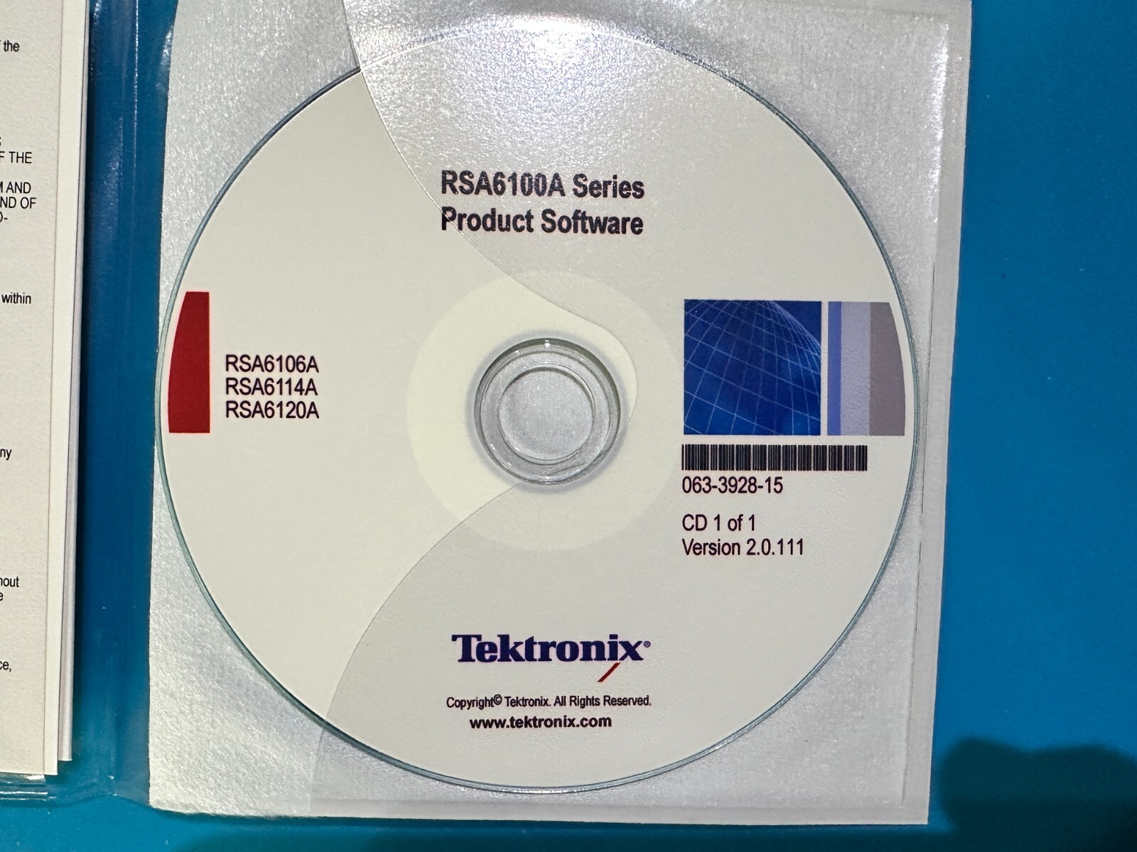 Tektronix Product Software RSA6114A RSA6120A RSA6106A RSA6100A 063-3928-15