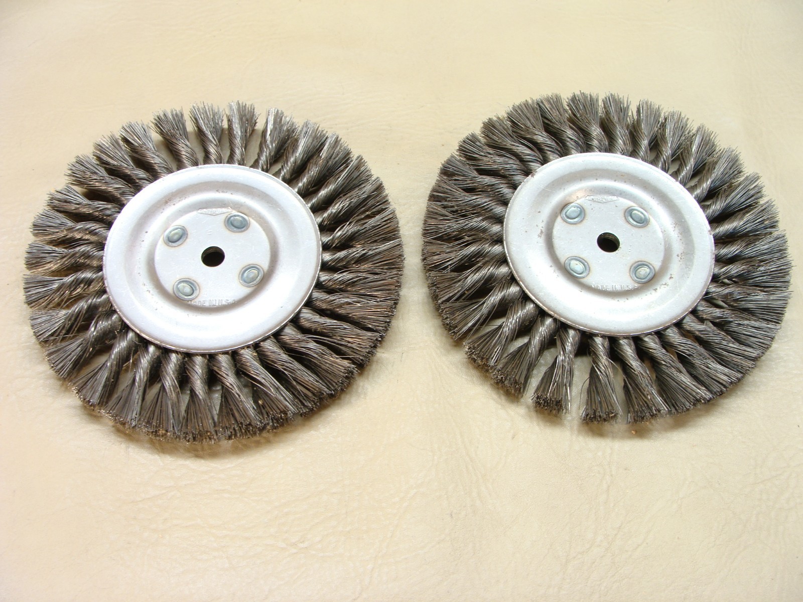 NEW lot of 2 OSBORN made in USA 8″ crimped wire brush wheel 1/2″ bore 0.013 wire