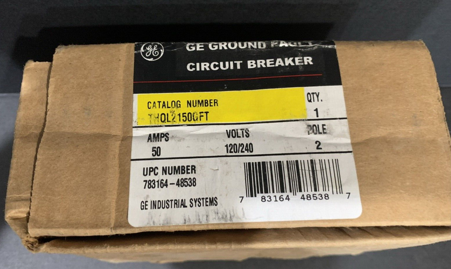 GE THQL2150GFT 2 pole 50 amp 120/240v Ground Fault Circuit Breaker NEW