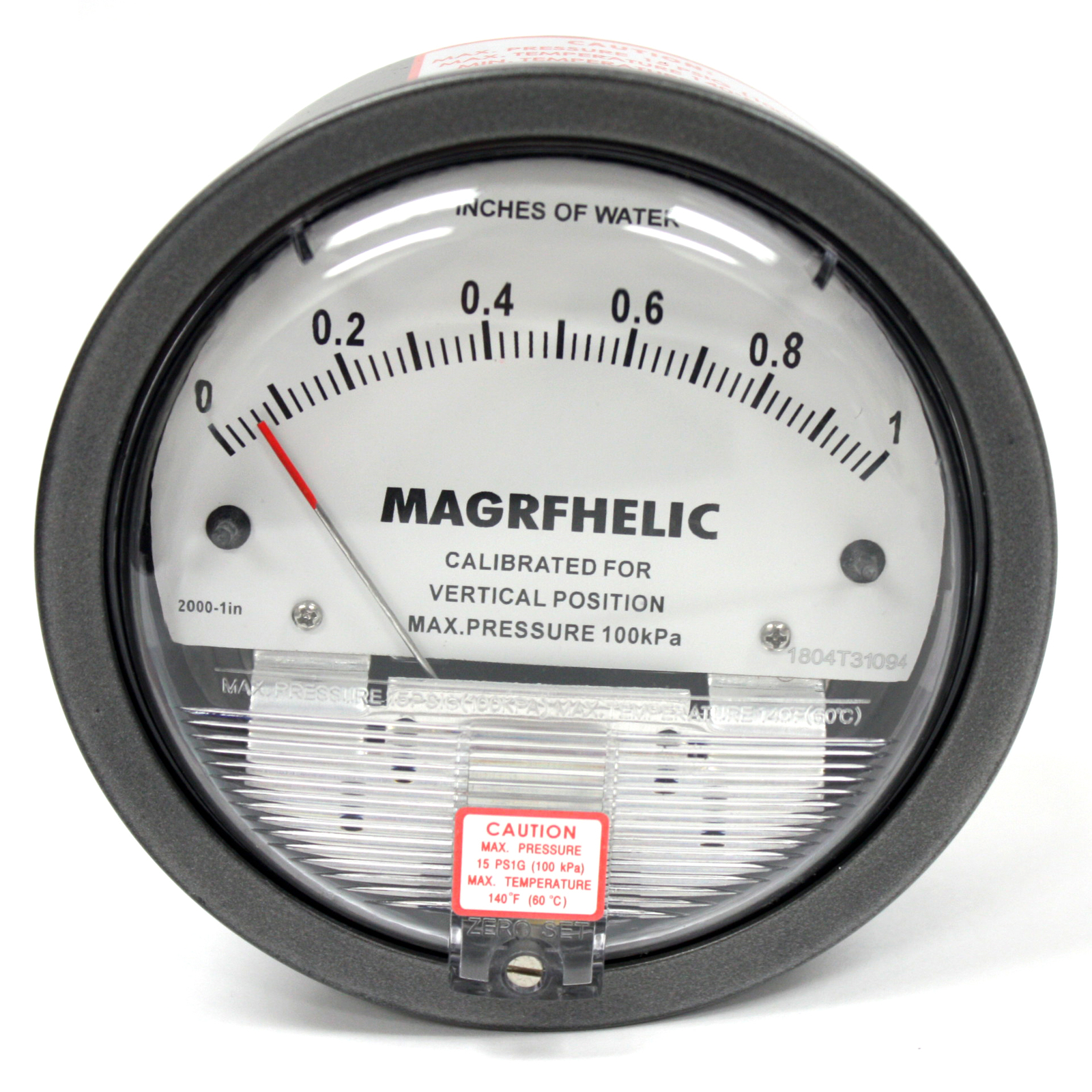 1 Inches of Water Vertical Scale Manometer Differential Pressure Vacuum Gauge