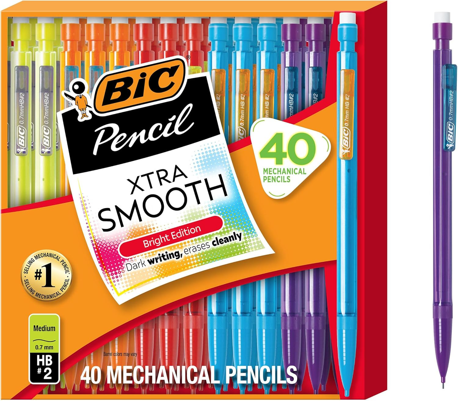 Xtra Smooth Bright Edition Mechanical Pencils, 0.7 Mm Medium Point, Bulk School