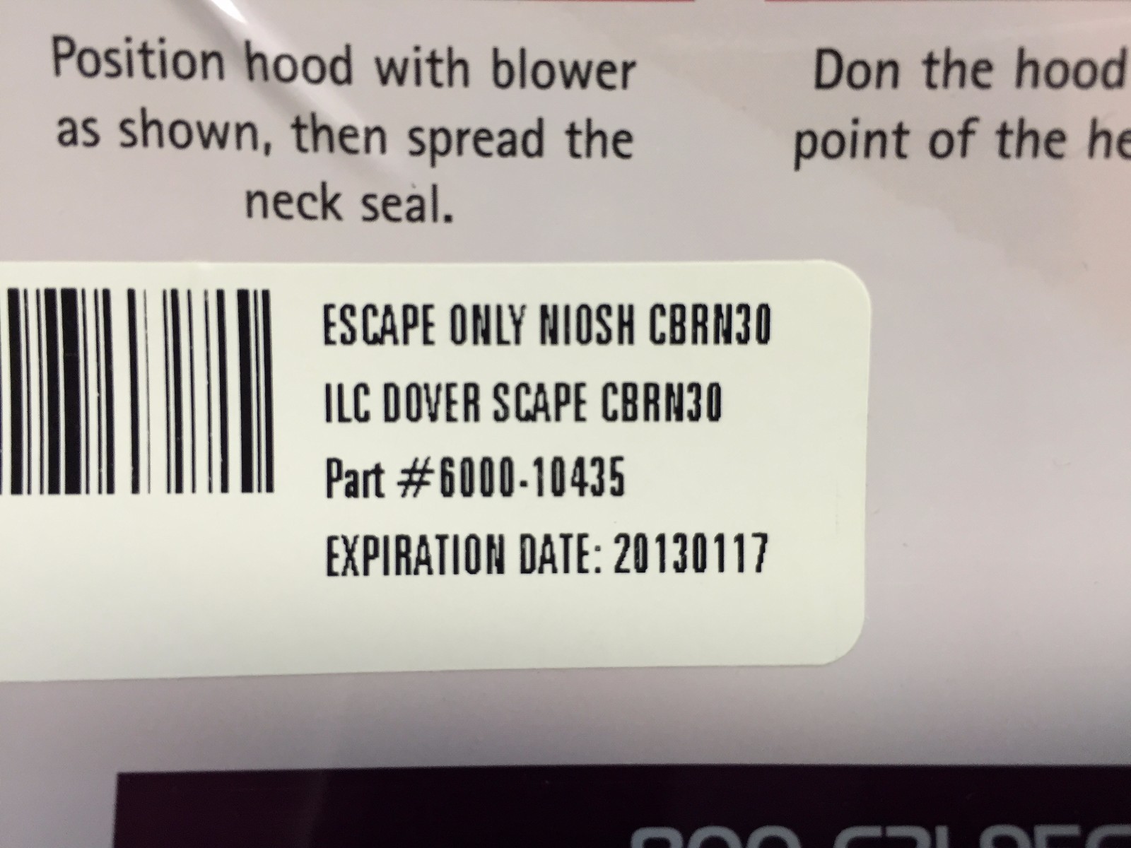 Scape CBRN30 6000-10435 Disposable Protective Mask Hood From Chemical/Biologic