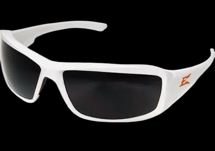 Edge Eyewear TXB246-E2 Smoke Lens White Frame Brazeau Polarized Safety Glasses