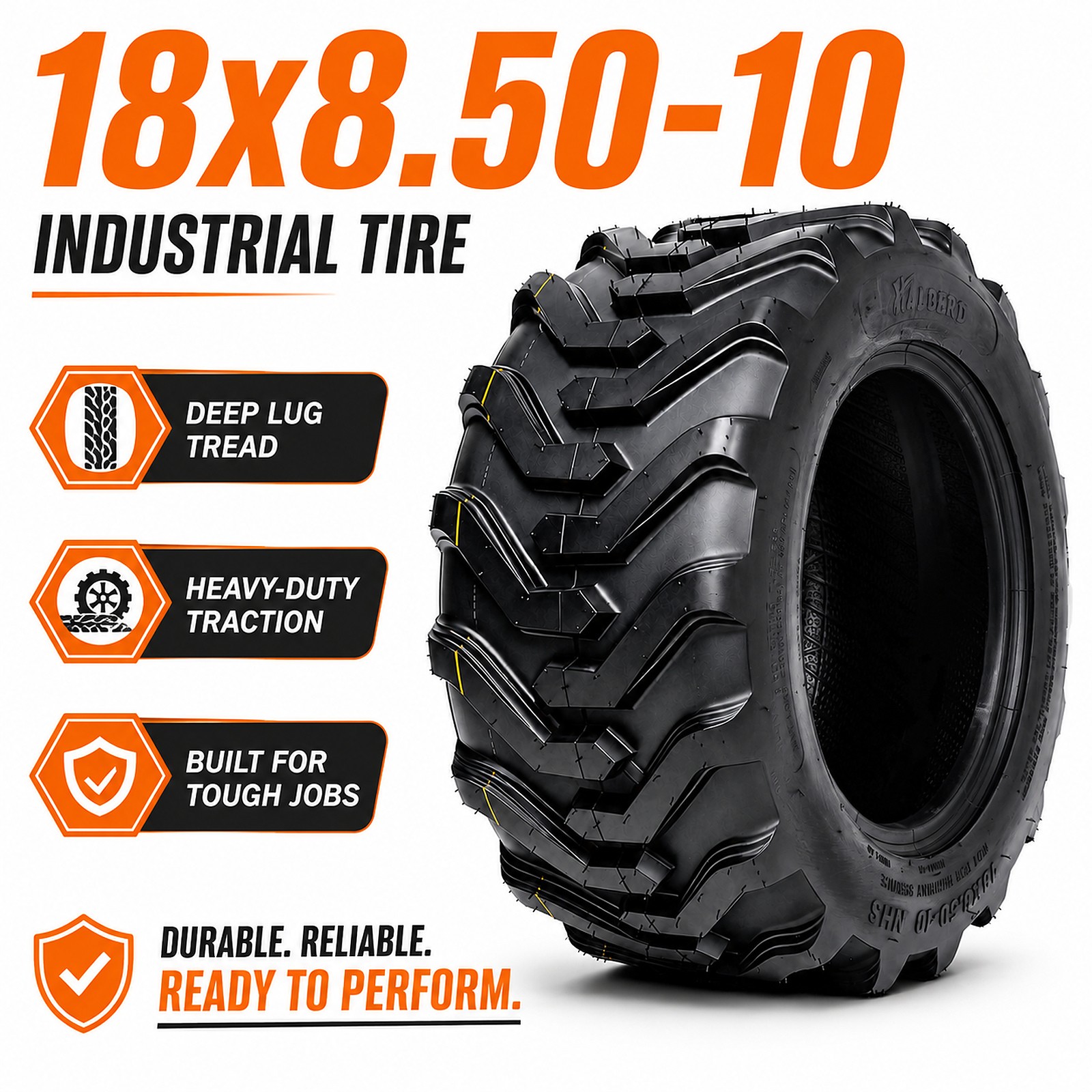 18×8.50-10 Skid Steer Tires 8 Ply 18×8.50-10 Industrial Tractor Tires Deep Lug