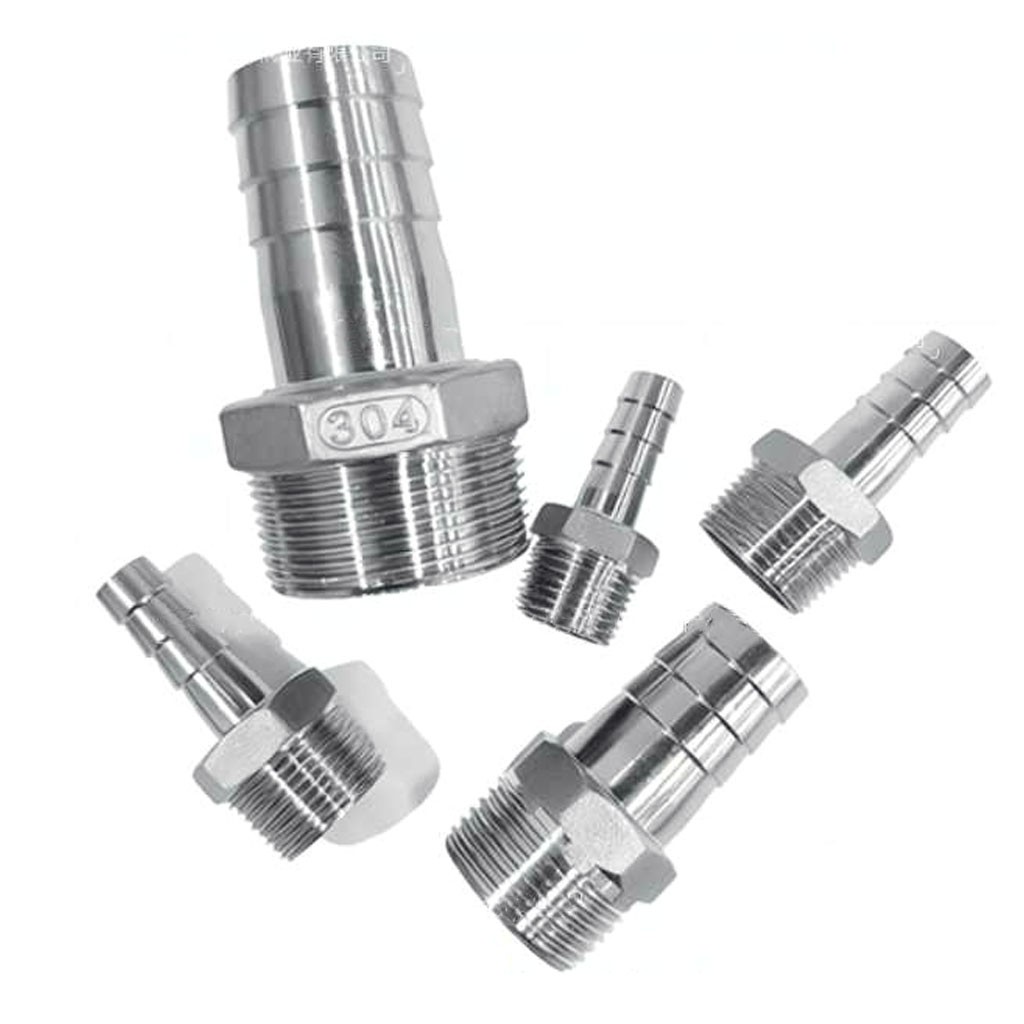 Pipe Fitting Male Threaded 304 Stainless Steel Barb Hose Tail Connector 1/8″~4″