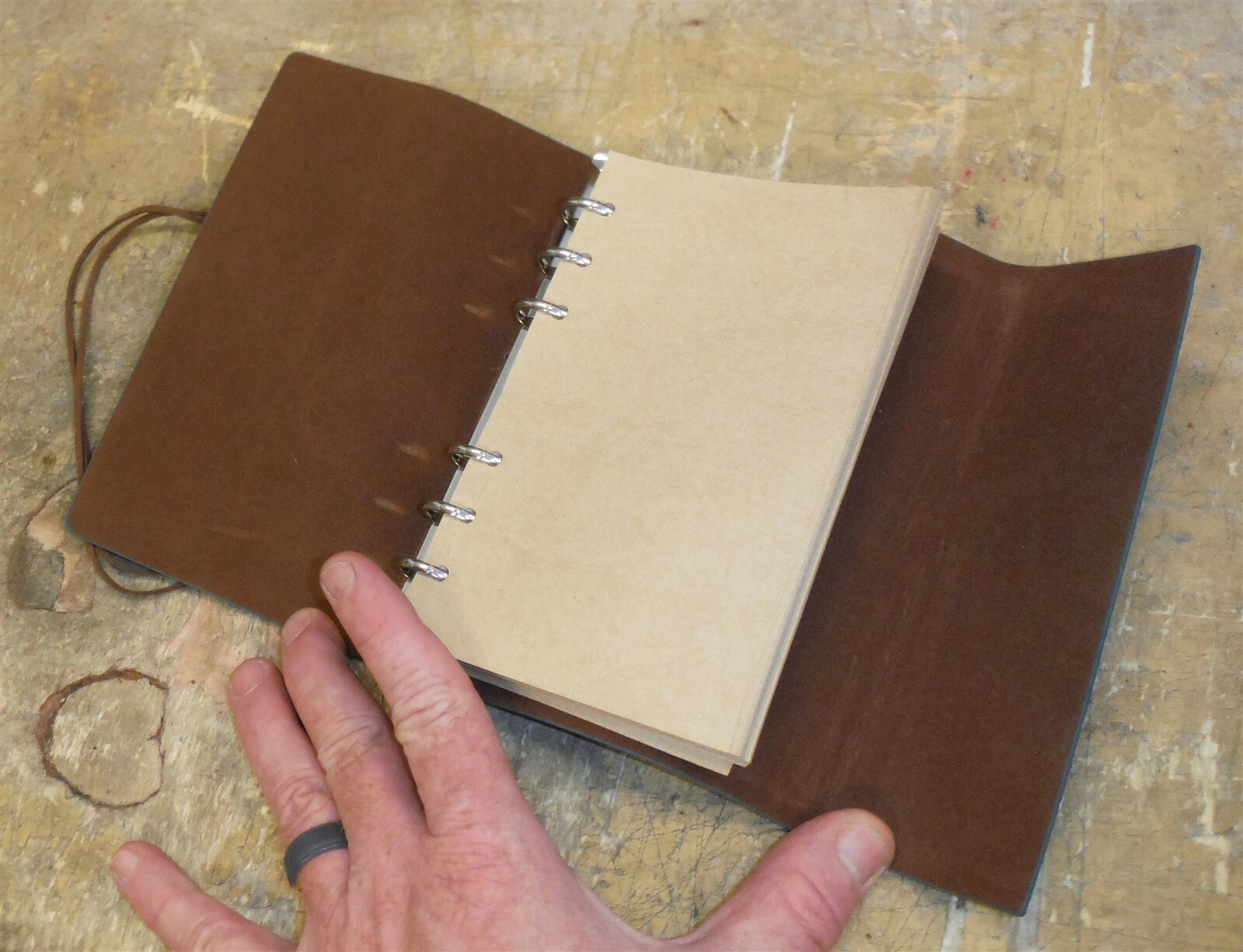 MaleDen Teal Color Leather Bound Travel Journel (Re-Fillable) NICE! FREE SHIP b2
