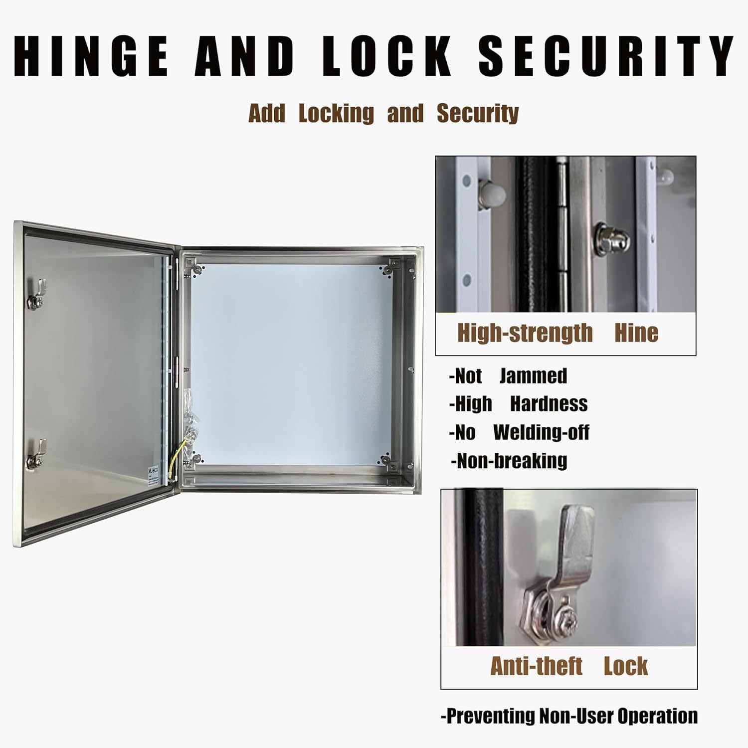 24×24×12″ 304SS Wall Mount Control Cabinet NEMA4X IP66 Corrosion Resistant Box