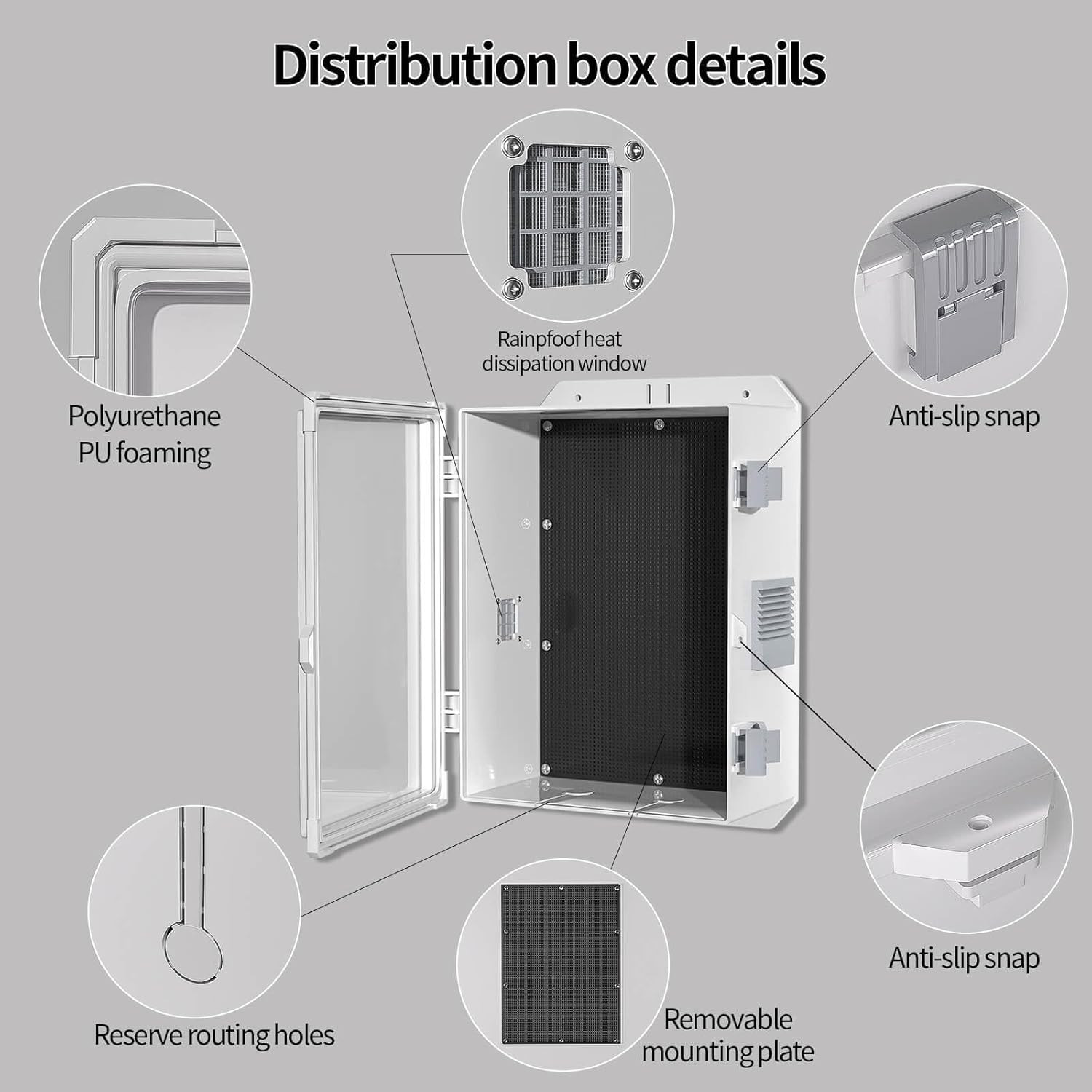 Outdoor Electrical Junction Box, ABS Water Resistant Enclosure with Internal Mou