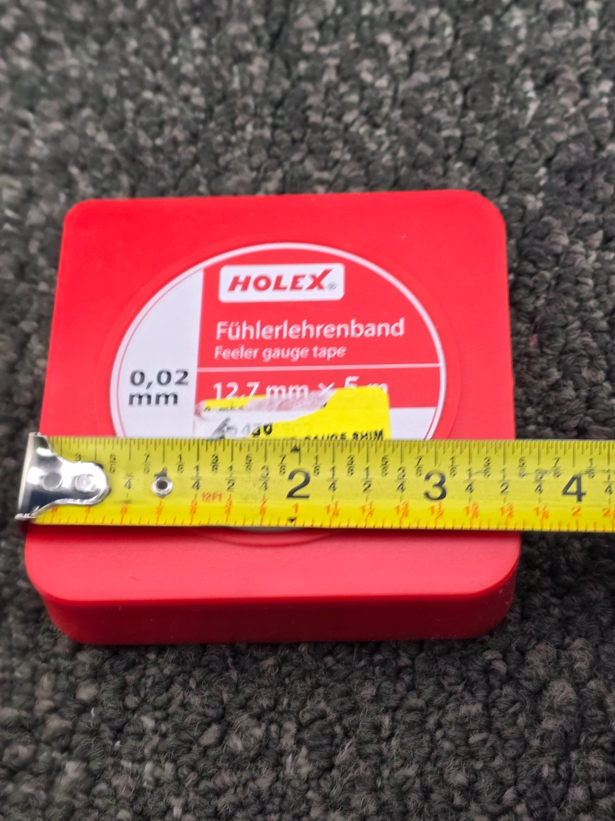 Holex Feeler Gauge Shim Roll 12.7 mm × 5 m, Carbon Steel, Thickness: 0,02mm