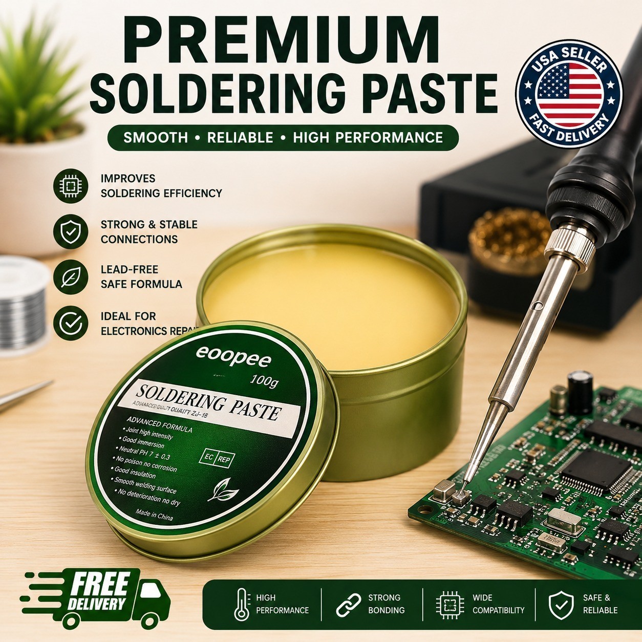 Solder Paste Rosin Flux 100mg No Clean Paste PCB Soldering Repair Tool Kit