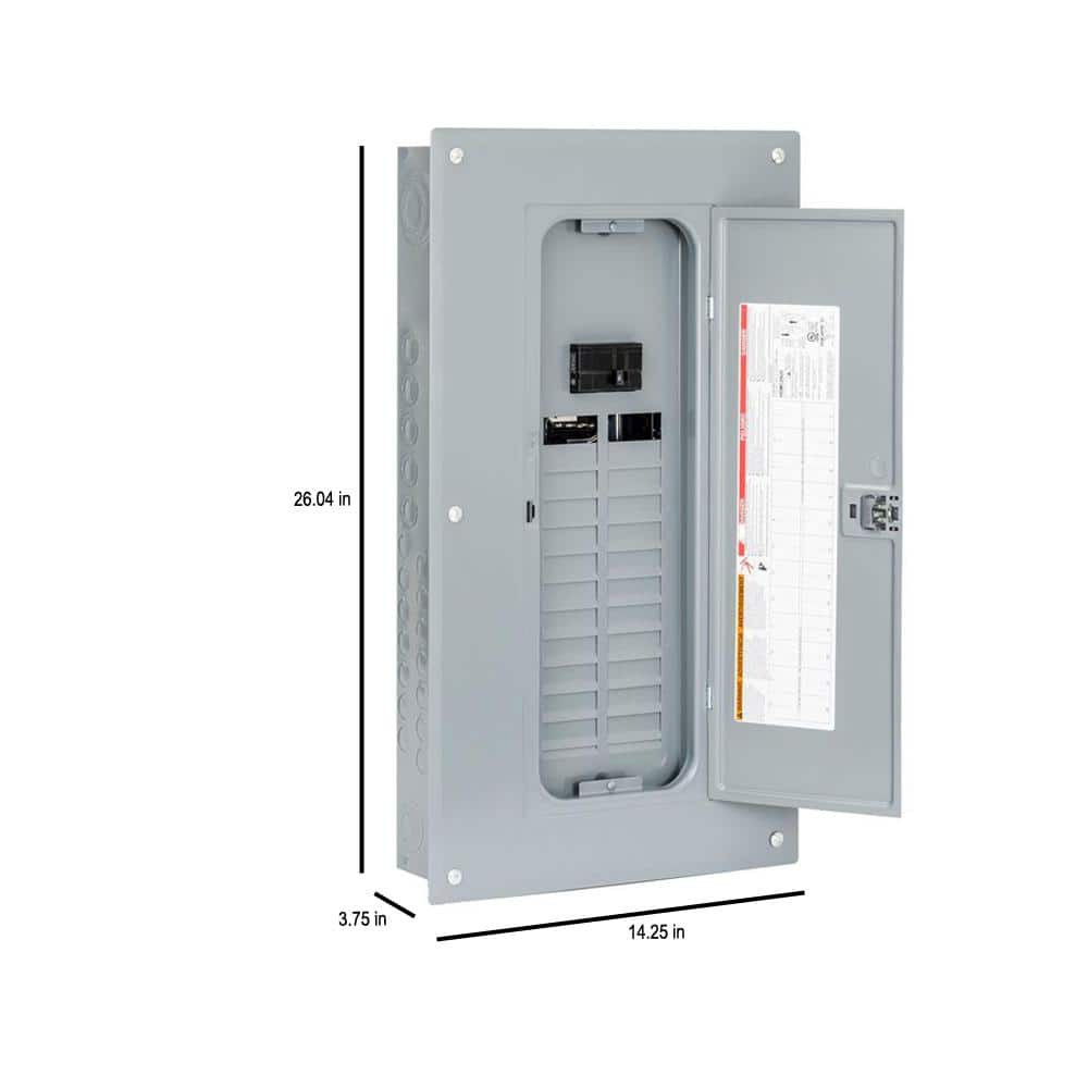 Square D 100 Amp 24-Space 48-Circuit Indoor Main Breaker Panel Box Load Center