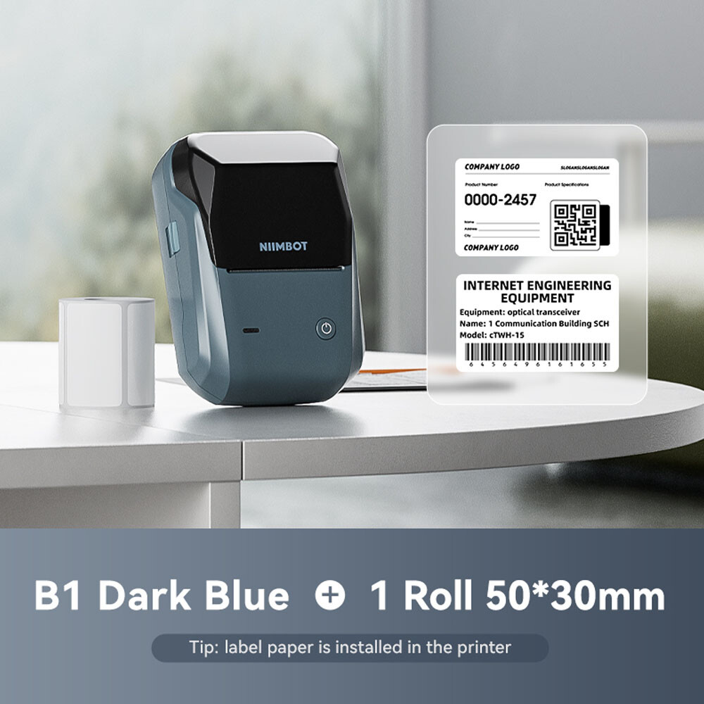 Portable Thermal Label Printer NIIMBOT B1 Bluetooth Barcode Printer 2 inch Label