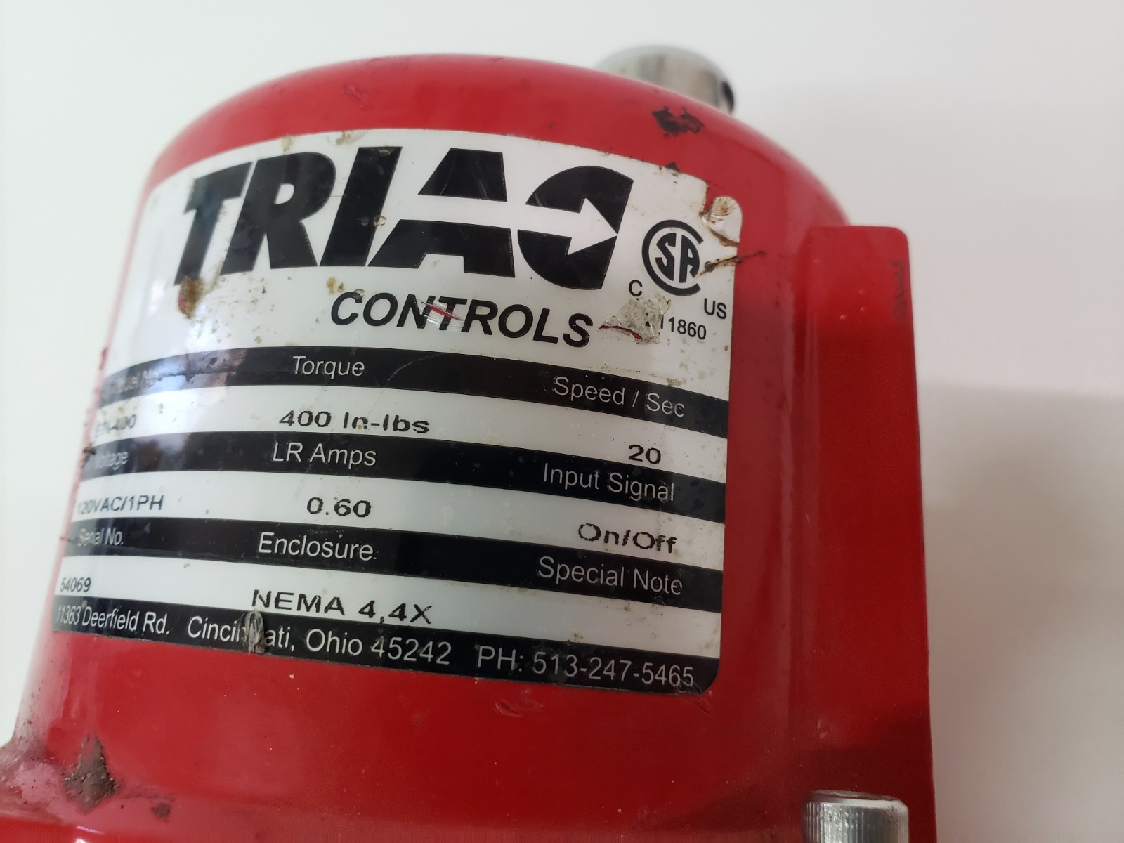 Triac Controls ETI-400 Valve Actuator Positioner 400 in-lbs 120vac