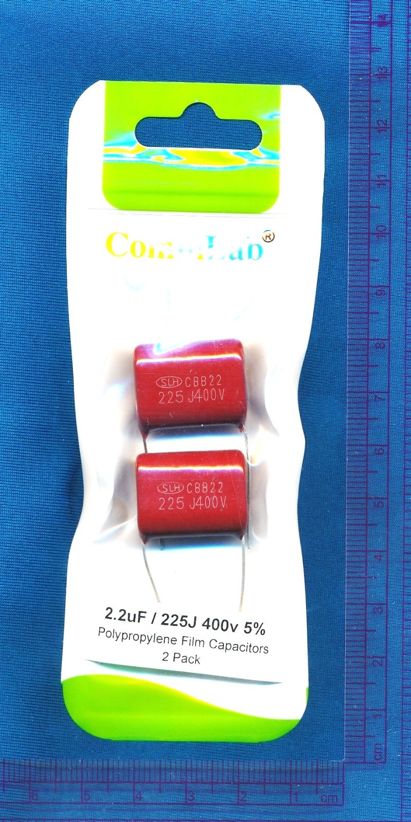 2 pack 2.2uF 400V Metallized Polypropylene Film Capacitors 5% 2.2 uF 225J CBB22