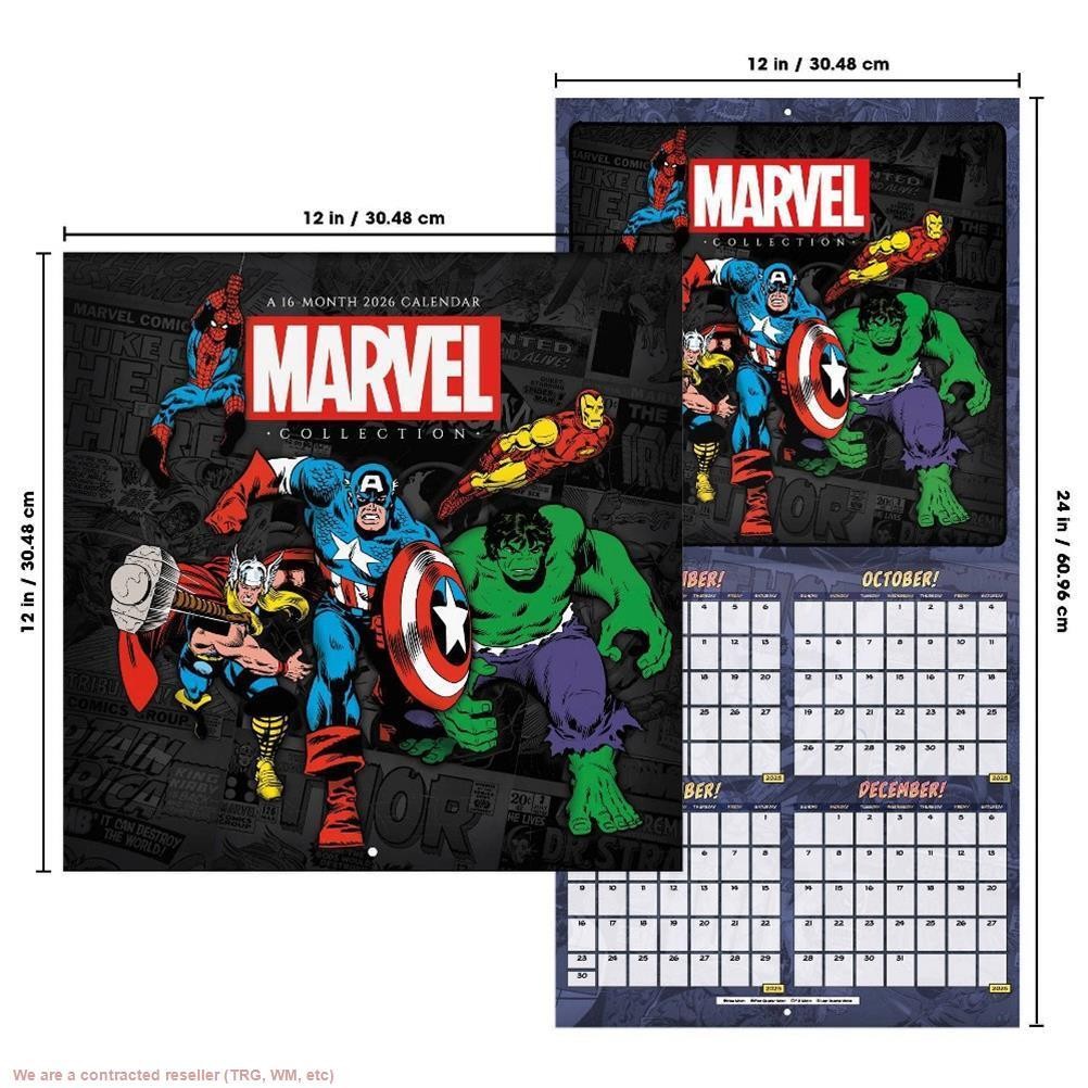 DateWorks 12″x12″ 2026 Marvel Wall Calendar