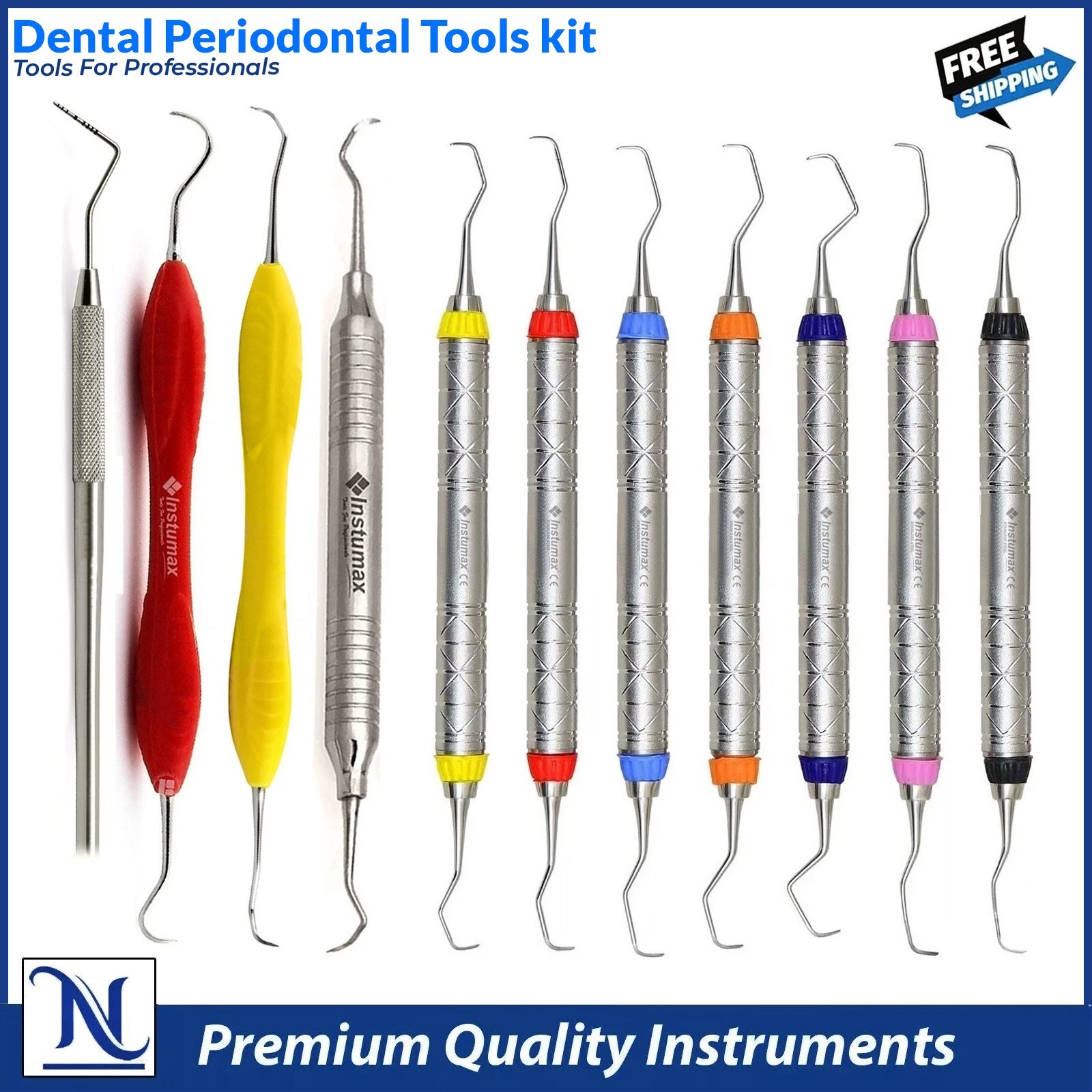 Dental Periodontal Instruments Kit | Scalers Curettes Hygienist Tools