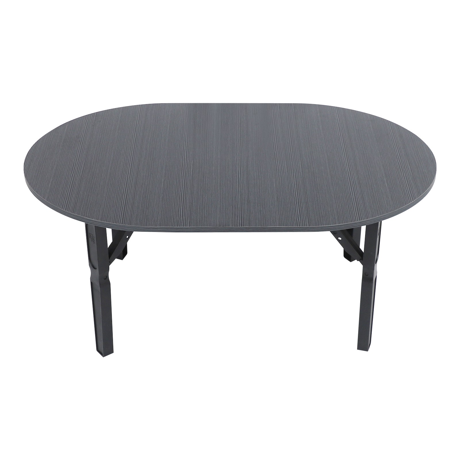 Coffee Table -80x48x36cm- Black Brushed Tabletop Folding Table For Small Place.