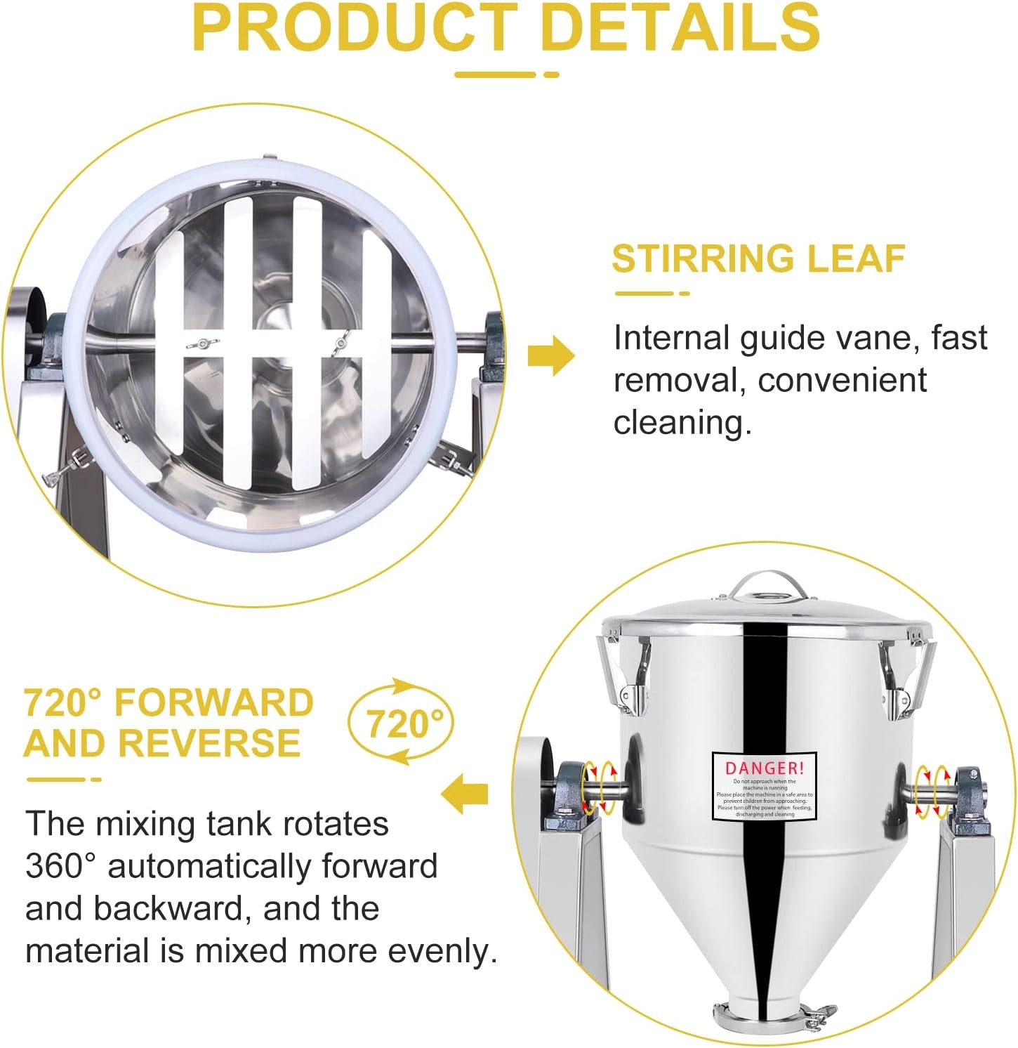 110V 10/20/40L Electric Powder Blender Dry Powder Mixer Automatic Flour Mixer