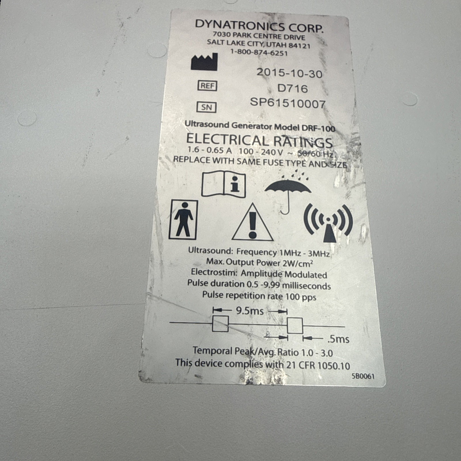 Dynatronics Solaris Plus 706 Electrical Stim Unit For Parts Only