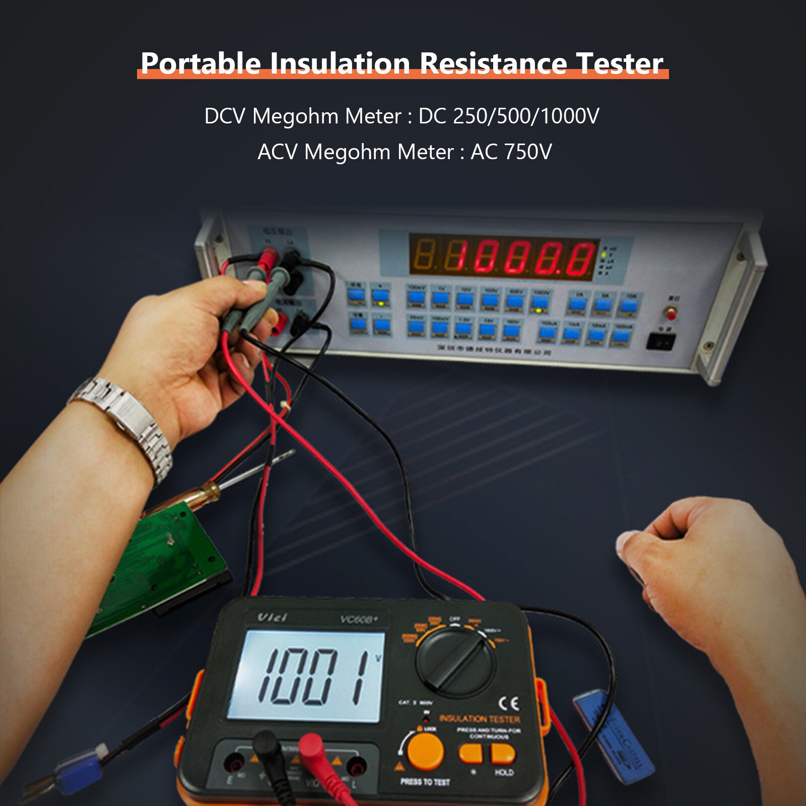 Digital Resistance Meter Ground Earth Insulation Tester 0.01Ω – 2000Ω Megohmeter