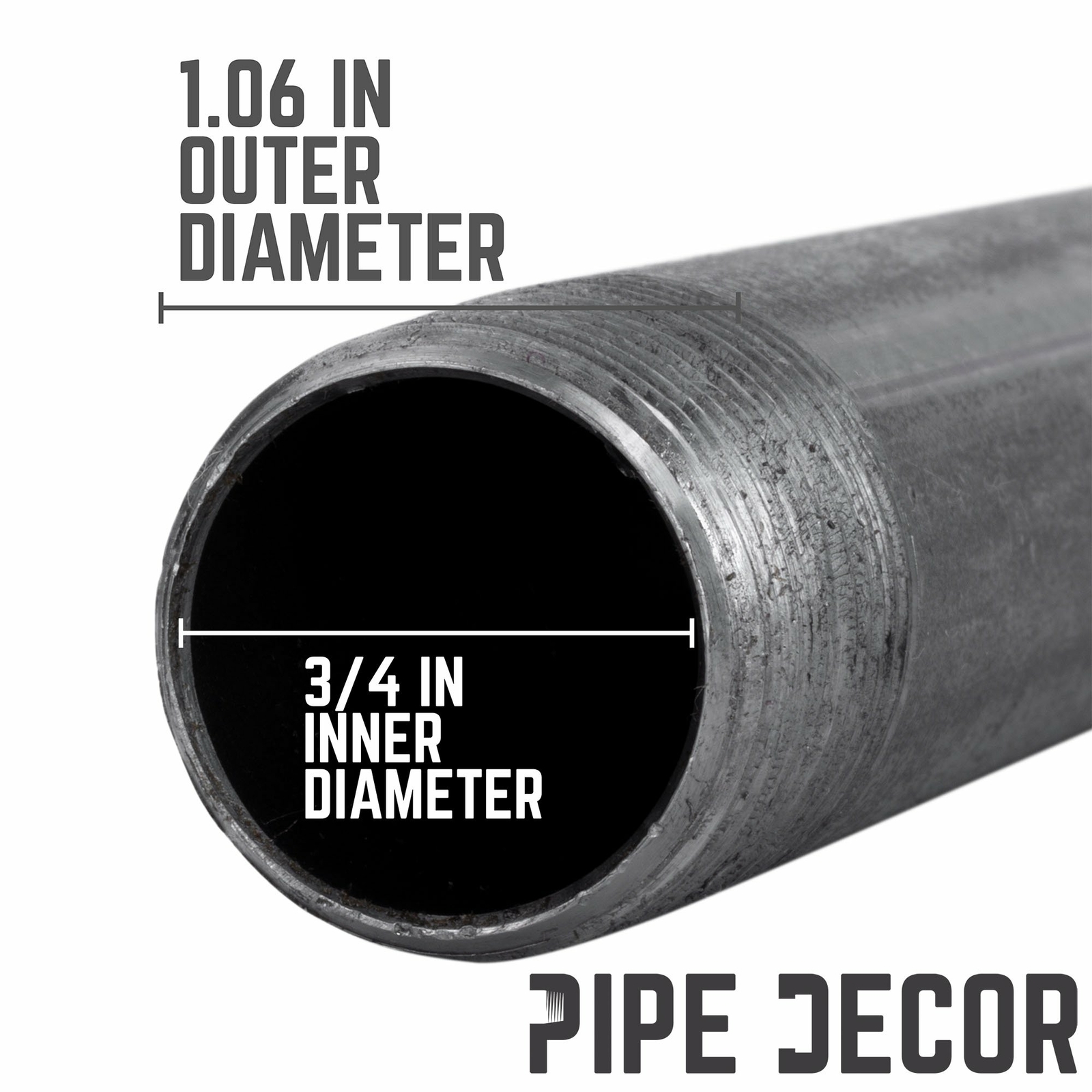 3/4 in. X 16 in. Black Pipe 4 Pack