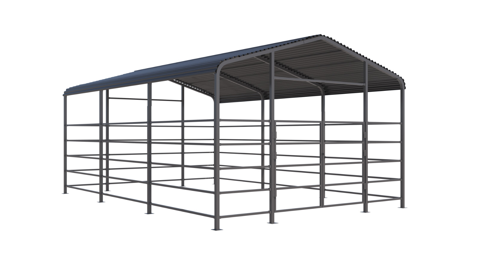 13x20ft Galvanized Metal Livestock Shelter Heavy-Duty Cattle Barn Animal Shade