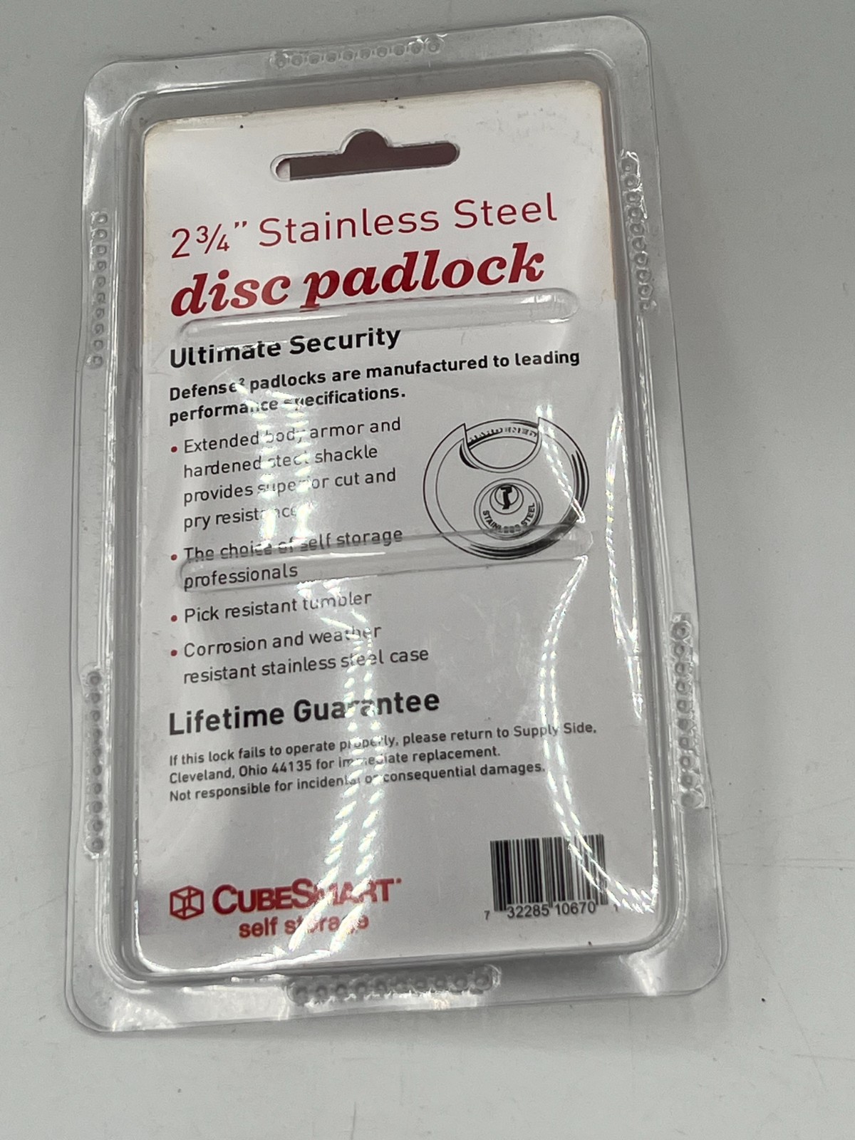 Heavy Duty Disc Padlock 2.75″ Stainless Steel Shed Gate Trailer Lock NEW
