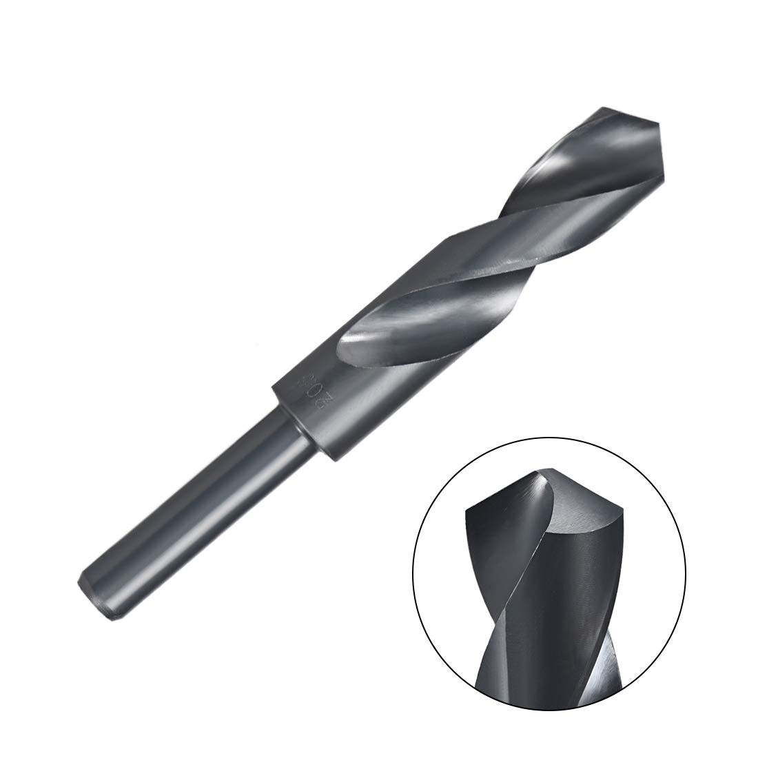 uxcell 20.5mm Reduced Shank Drill Bit HSS 6542 Black Oxide with 1/2