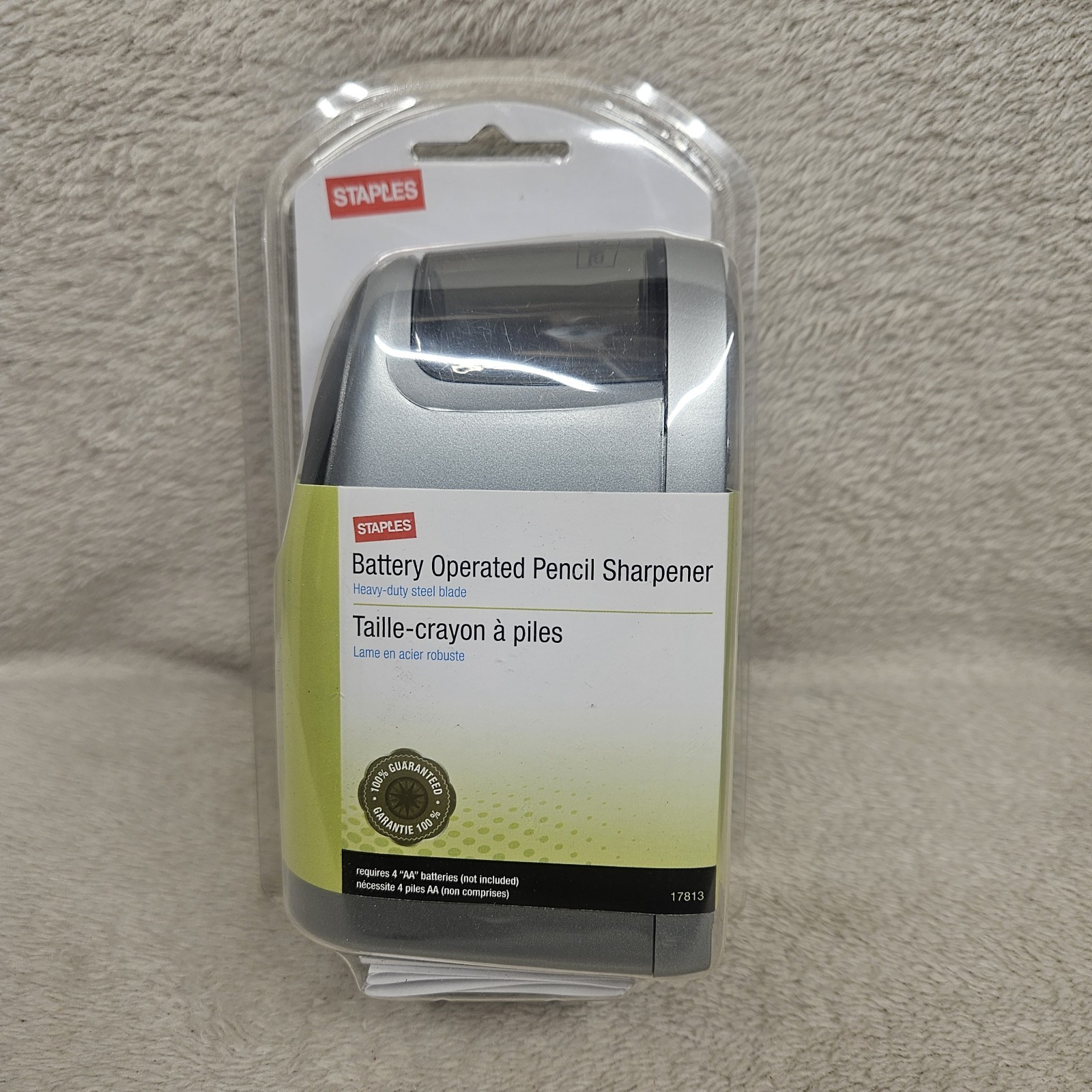 Staples Battery Operated Pencil Sharpener Heavy Duty Steel Blade 17813