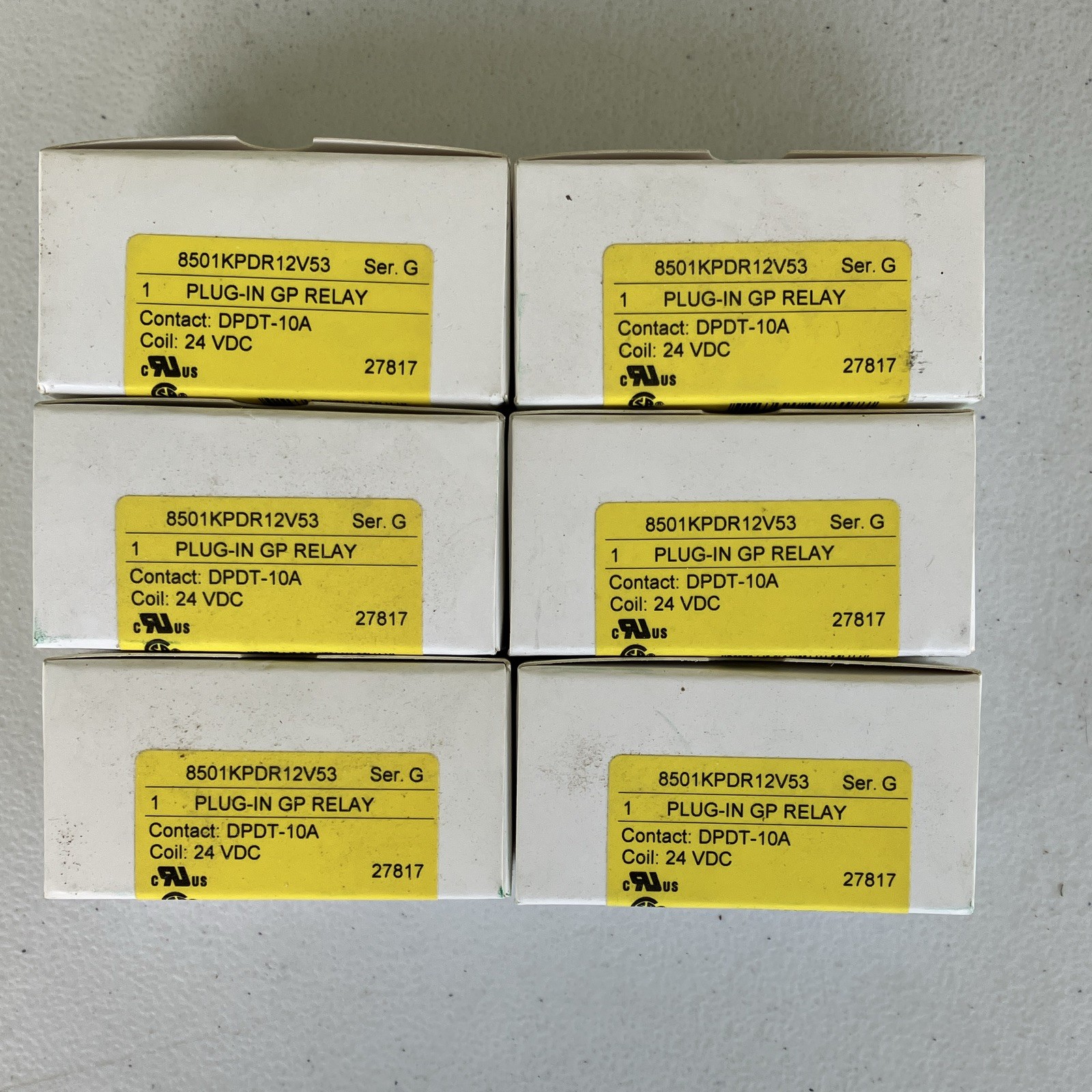 *Qty 6* Square D Plug-In Relay 8501KPDR12V53 DPDT 10A 24 VDC Coil 8-Pin