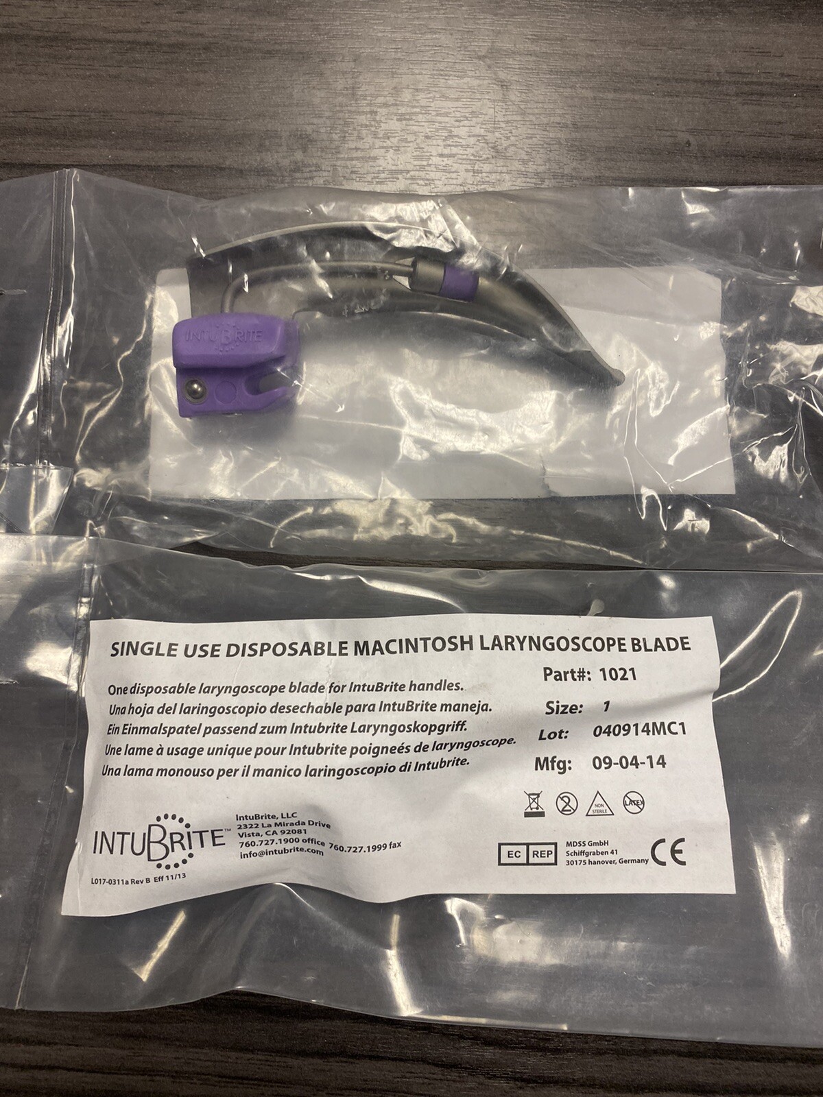 (2) INTUBRITE Macintosh Laryngoscope Blade Single Use Part 1021 (D26)