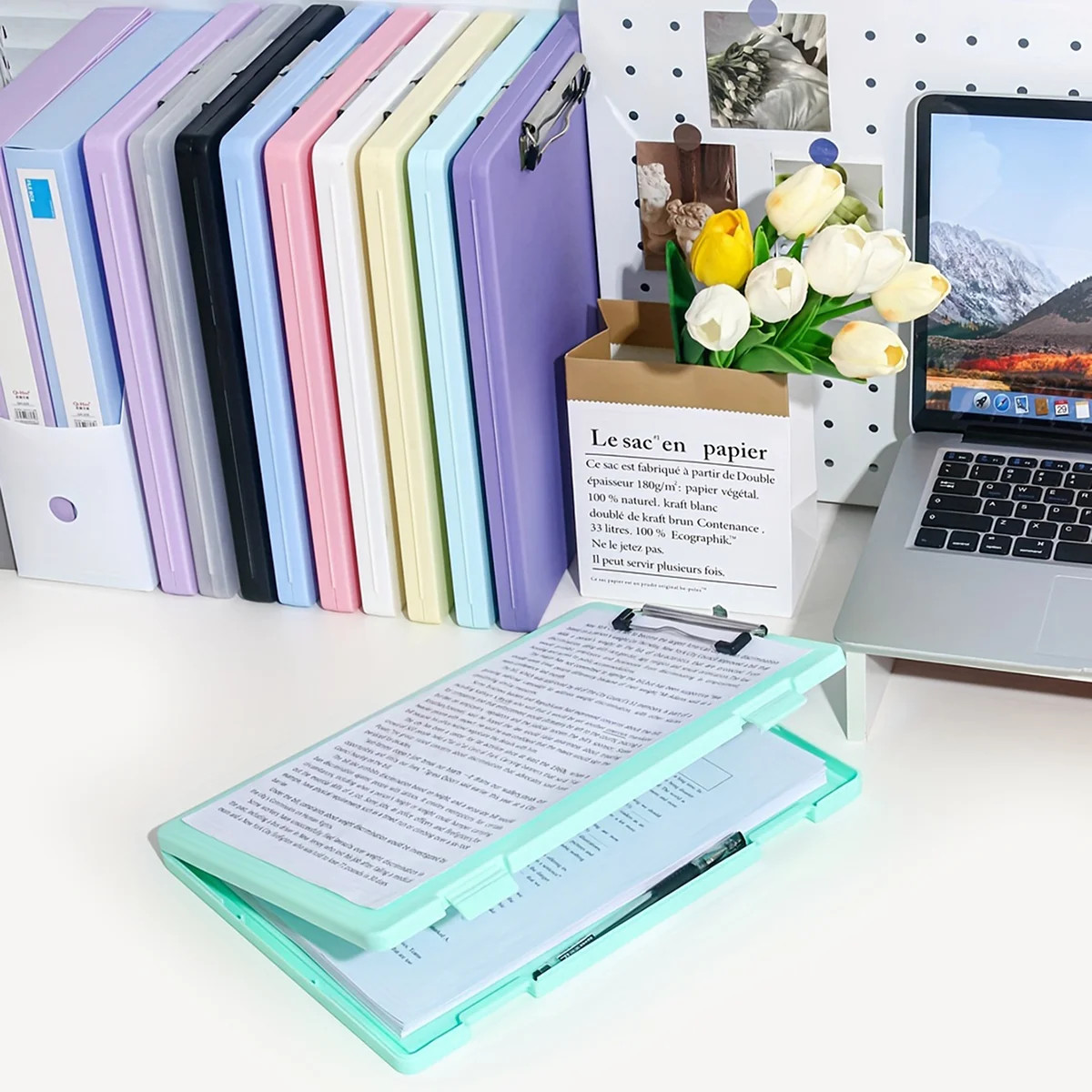 1Pc A4 Writing Board File Box, 2-In-1 A4 Document and Photo Multifunctional Stor