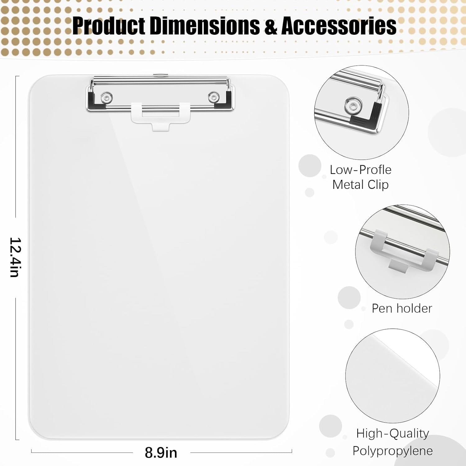 Durable 12.5 x 9 Inch Clipboard with Smooth Surface – Perfect for Everyday Use