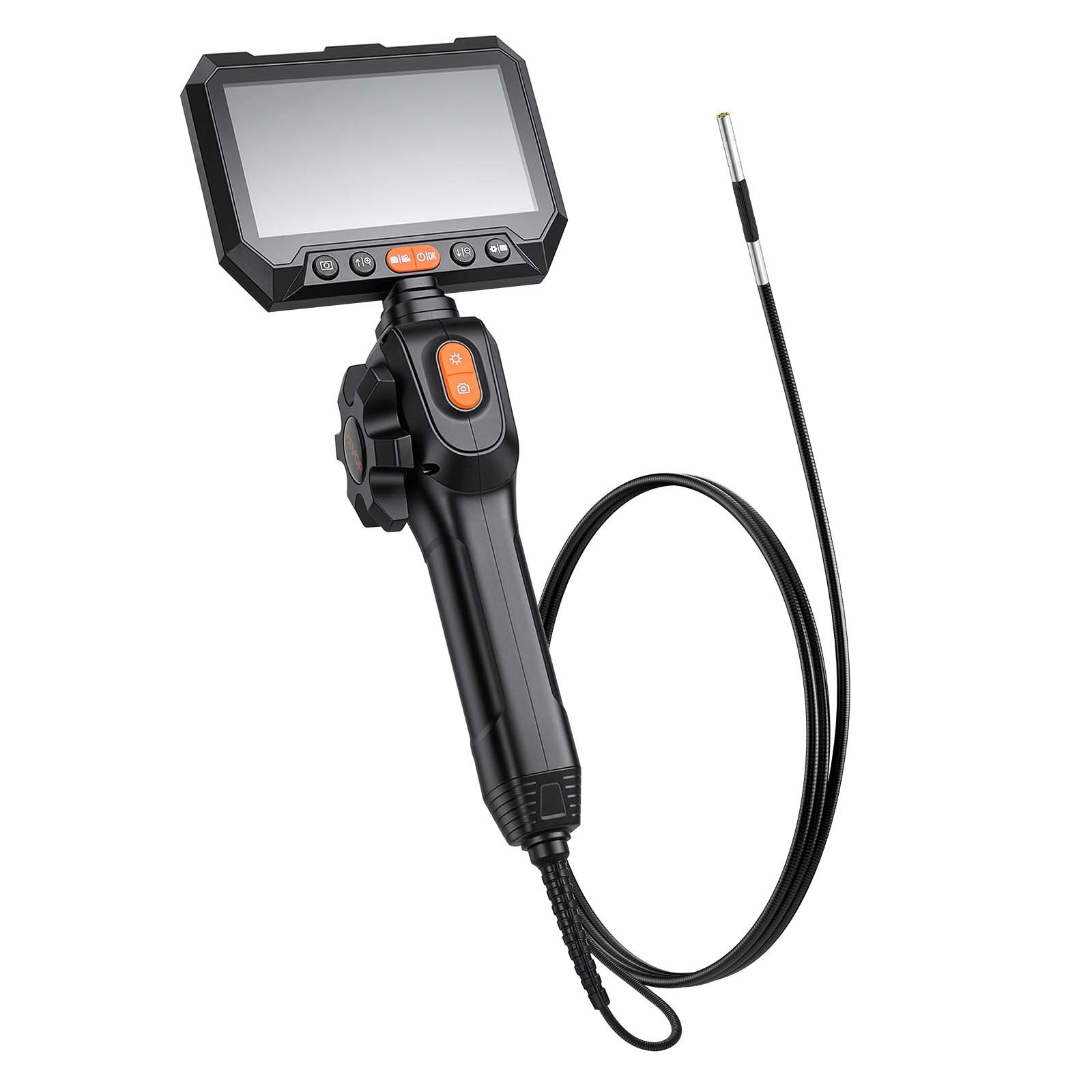 VEVOR 2-Way Articulating Borescope with 0.15″ Ultra Slim Lens 5″ Screen 8X Zoom
