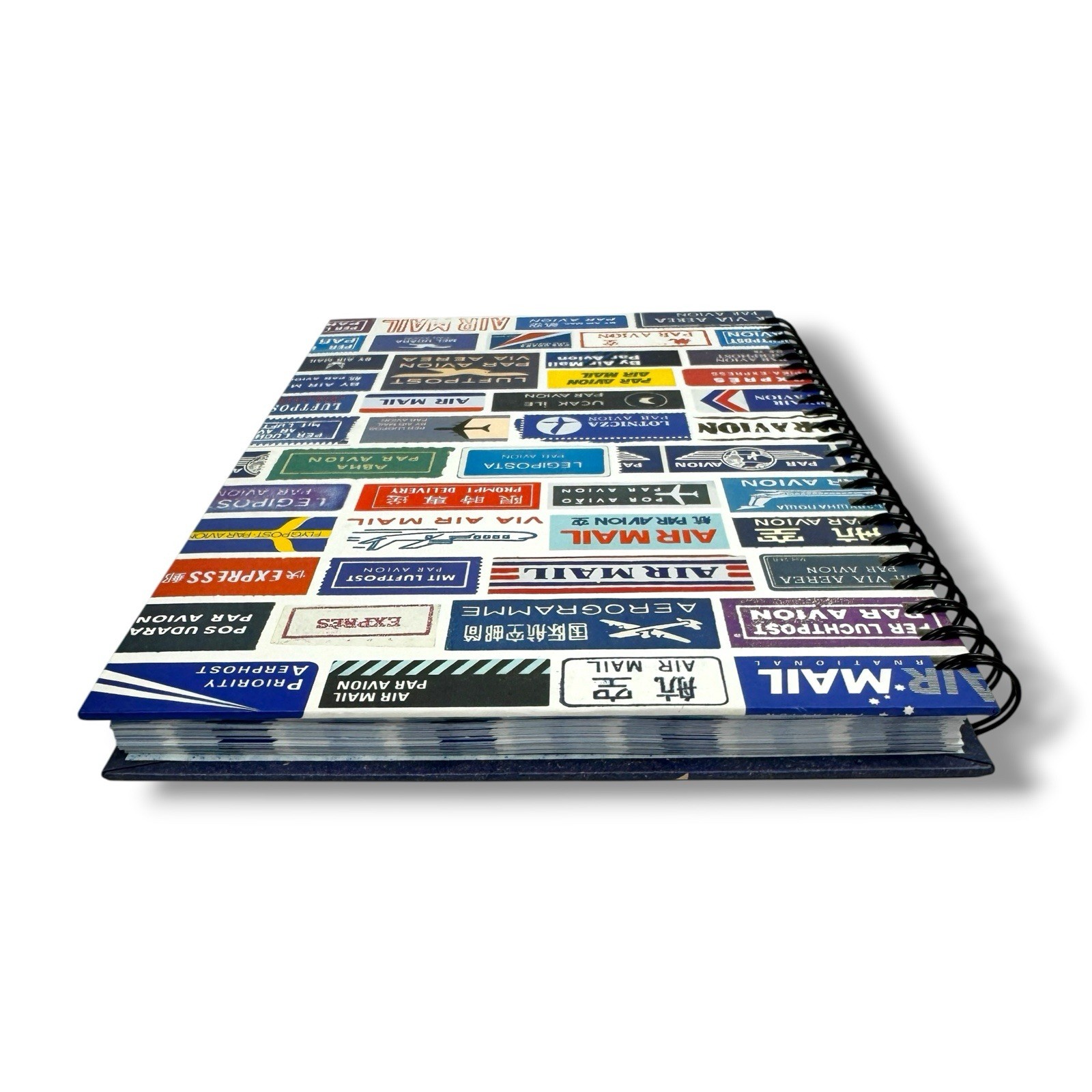 AIR MAIL Par Avion NOTEBOOK Journal Spiral Bound HC 63 Blank Pgs Chronical Books
