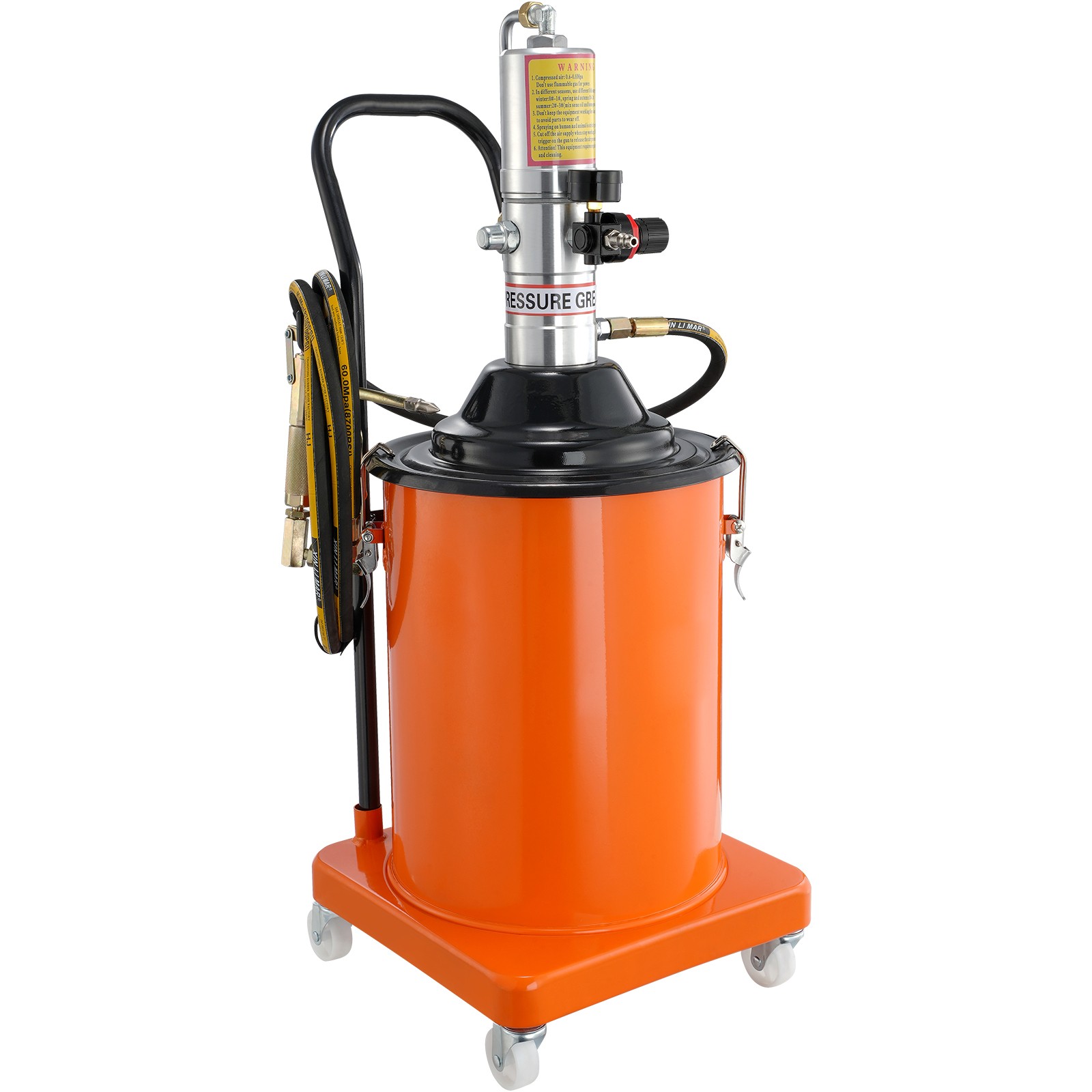 VEVOR Grease Pump Air Operated Grease Pump 5 Gallon 13 ft Hose Grease Bucket