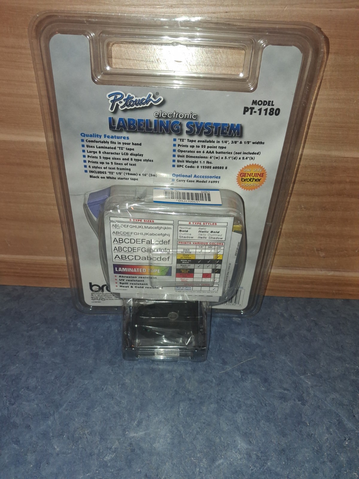 Brother Model PT-1180 P-Touch Electronic Labeling System Laminated-New/Sealed!!!