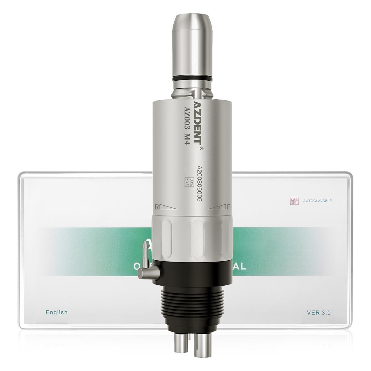 Dental Low Speed Handpiece Kit 4H Contra Angle Straight Air Motor External Spray