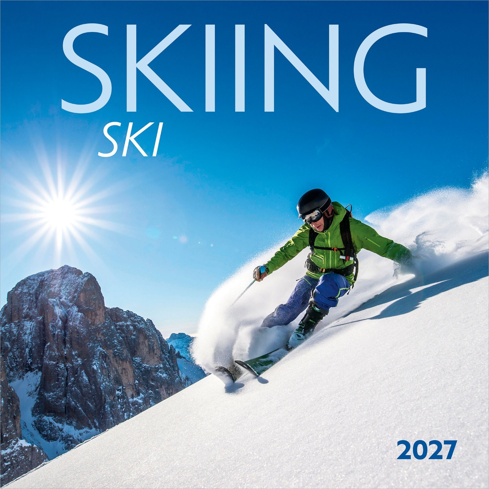 Skiing | 2027 12×24″ (Hanging) Monthly Square Wall Calendar