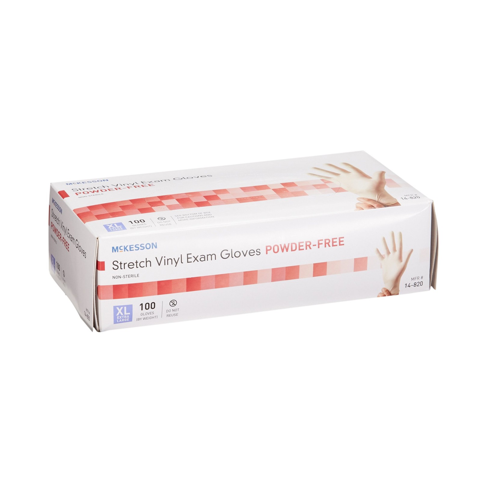 McKesson Stretch Vinyl Exam Glove Standard Cuff Length X-LARGE 100 per Box